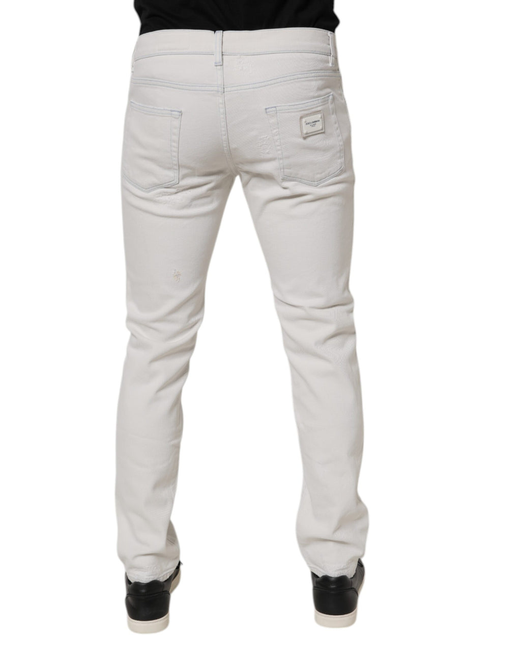 Dolce & Gabbana Weiße Cotton Stretch Skinny Slim Denim Jeans