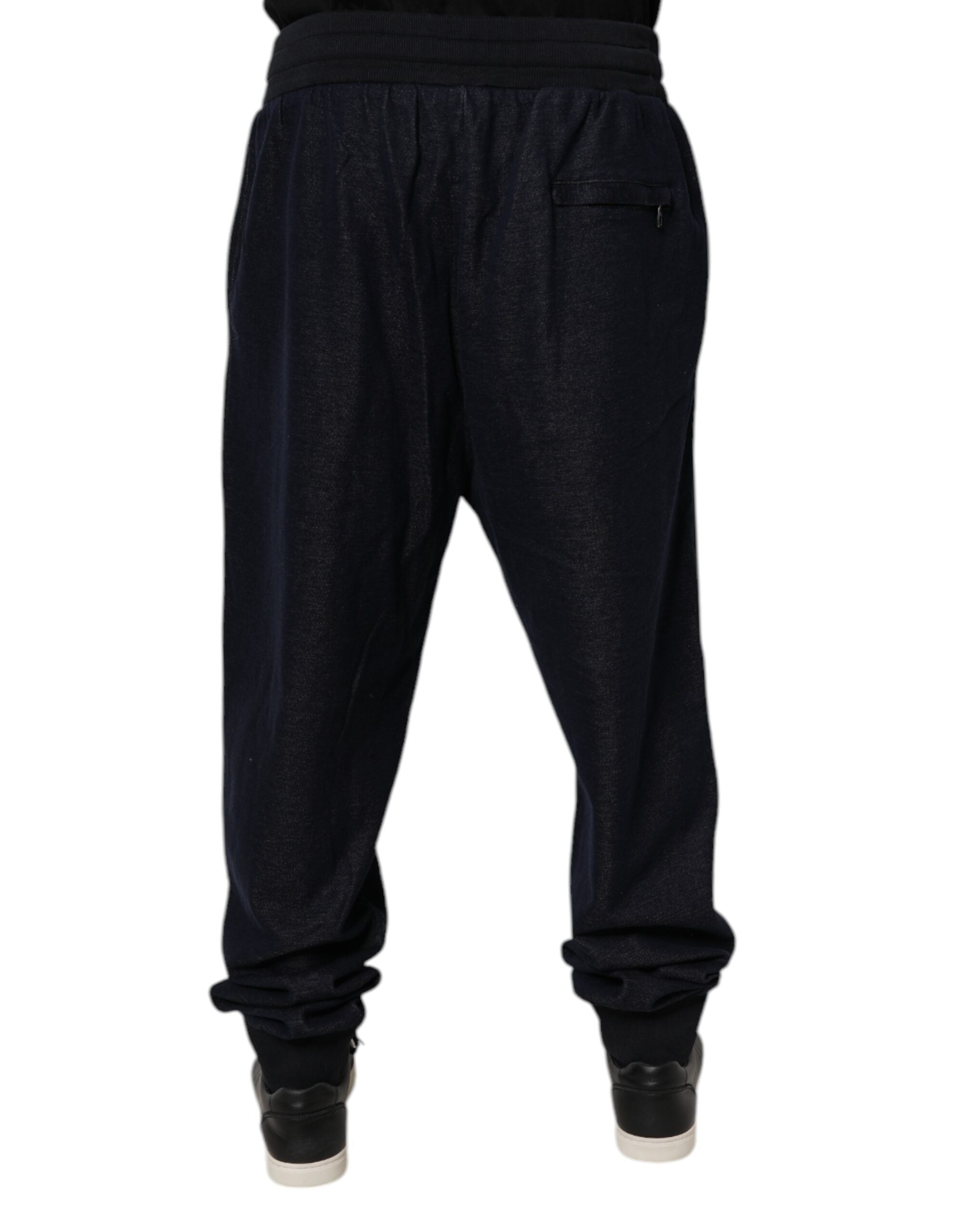 Dolce & Gabbana Schwarze Jacquard-Baumwoll-Jogger-Sweatpants Hose