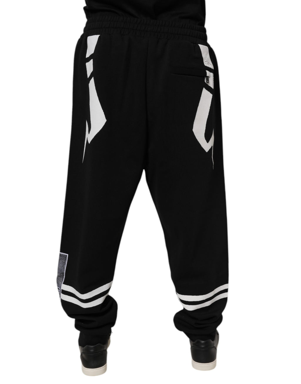 Dolce & Gabbana Schwarze Logo-Baumwoll-Jogger-Sweatpants Hose