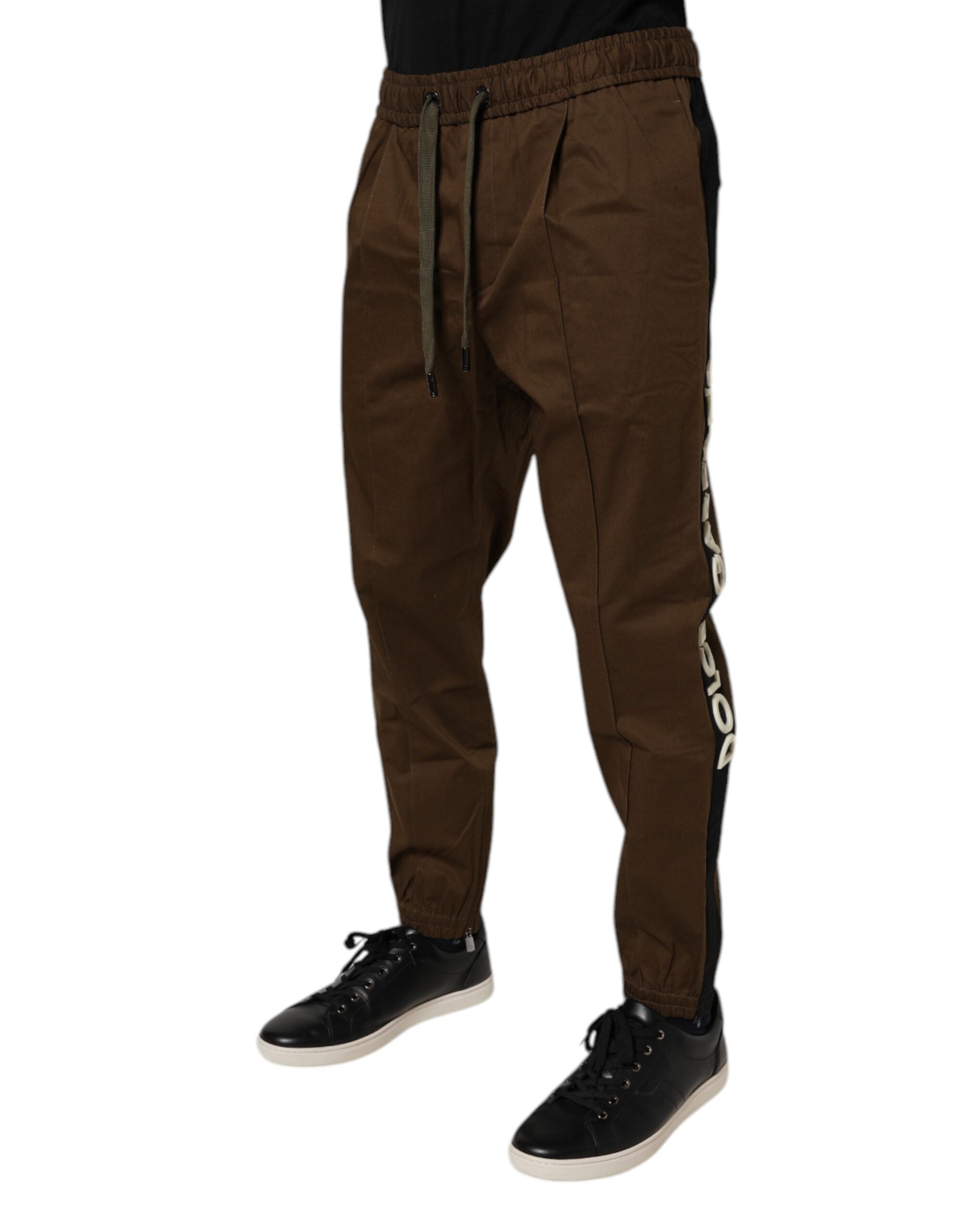 Dolce & Gabbana Braune Baumwoll-Stretch-Jogger-Sweatpants-Hose