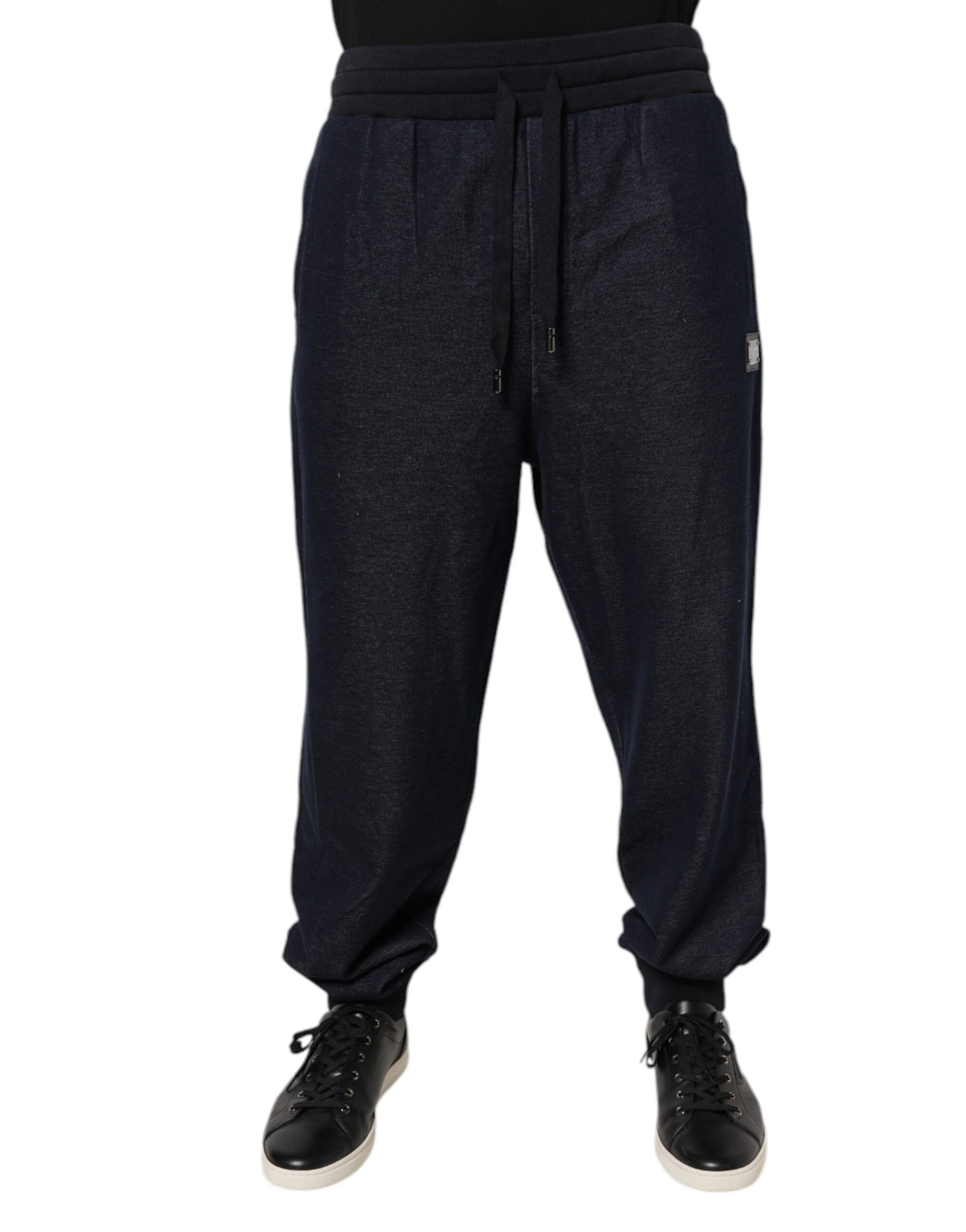 Dolce & Gabbana Schwarze Jacquard-Jogger Herren Sweathose Hose