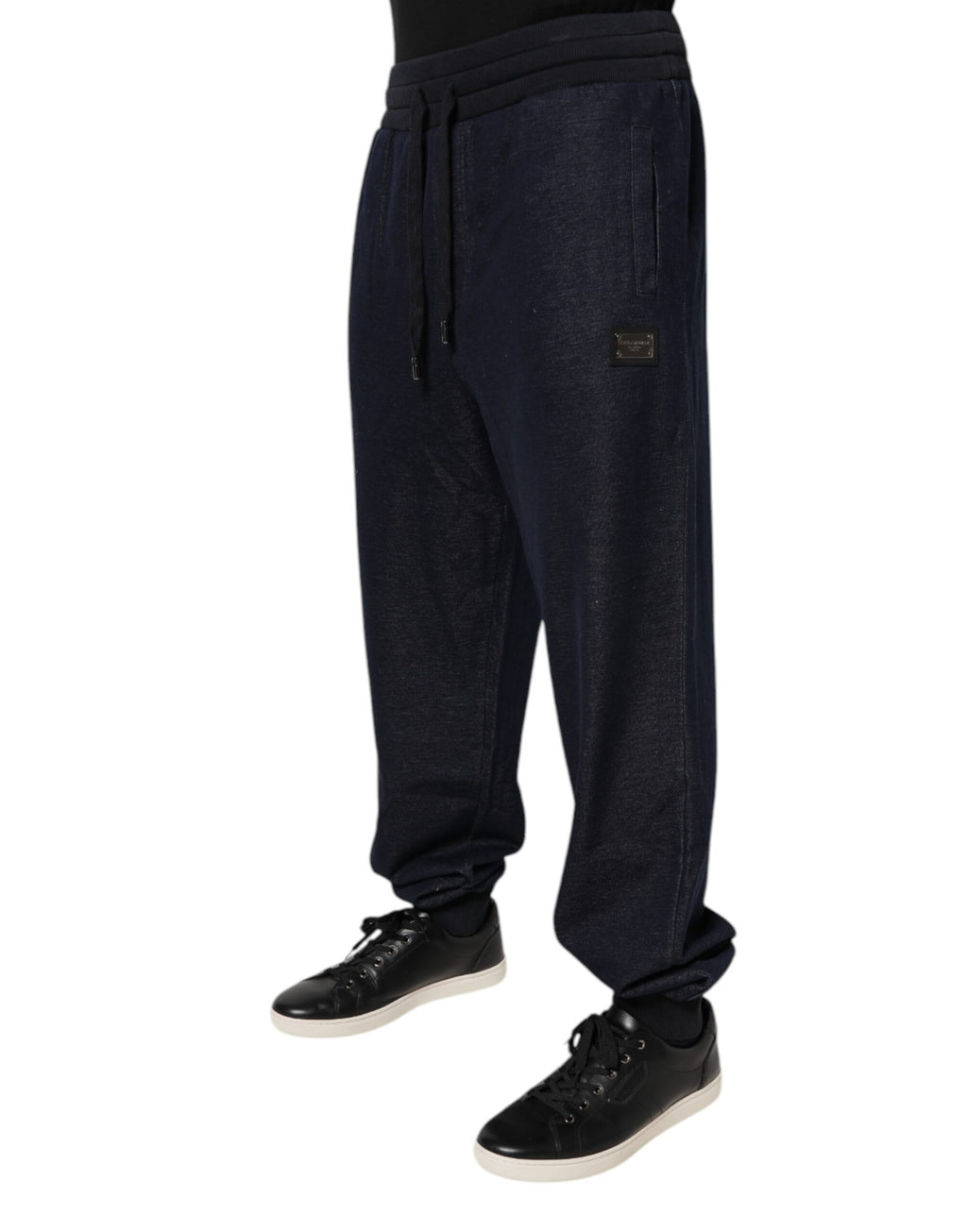 Dolce & Gabbana Schwarze Jacquard-Jogger Herren Sweathose Hose