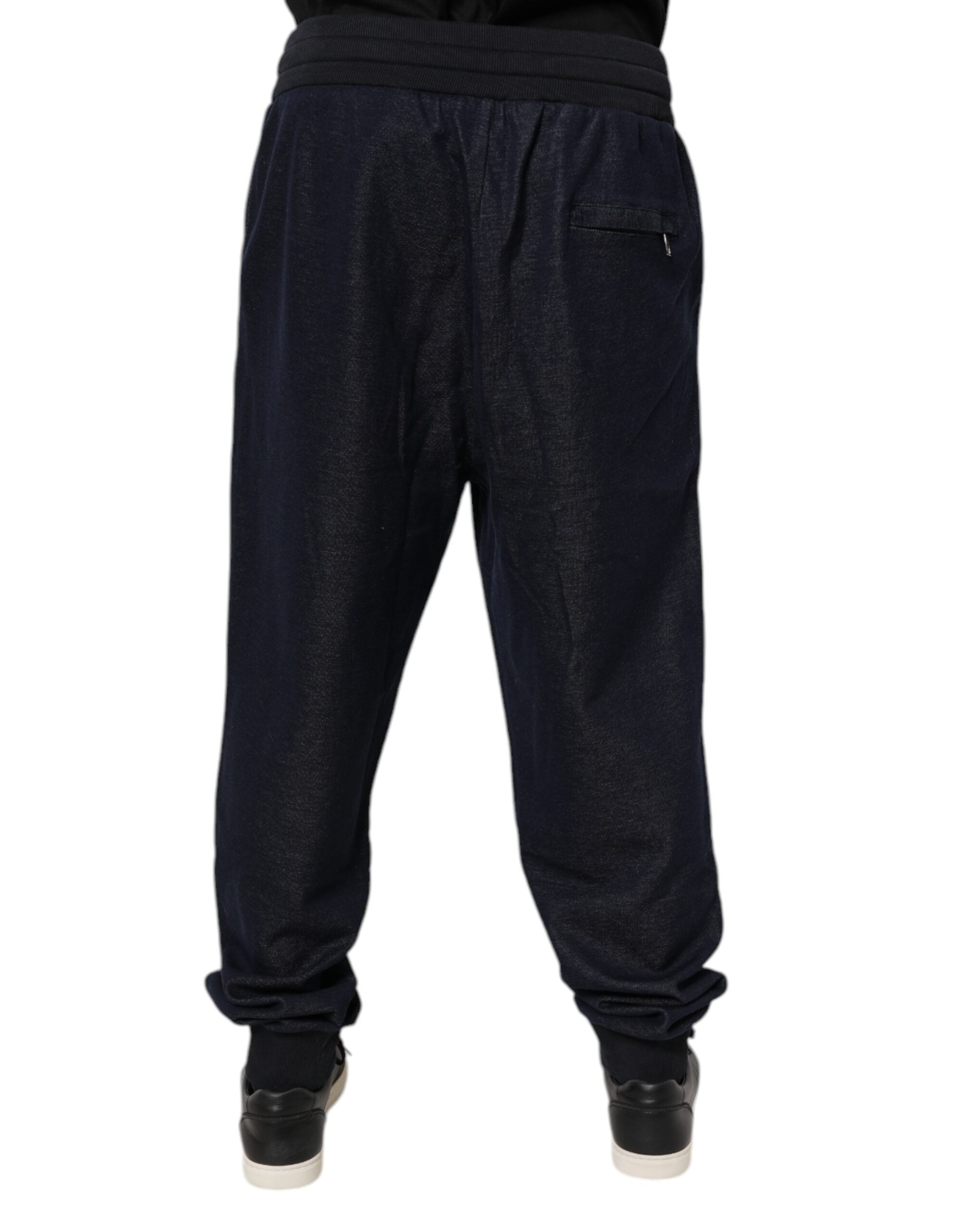 Dolce & Gabbana Schwarzer Jacquard-Jogger Herren-Sweatpants Hose