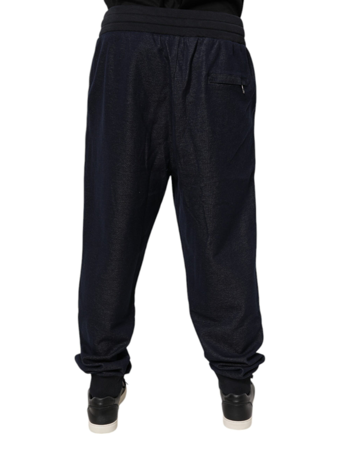 Dolce & Gabbana Schwarze Jacquard-Jogger Herren Sweathose Hose