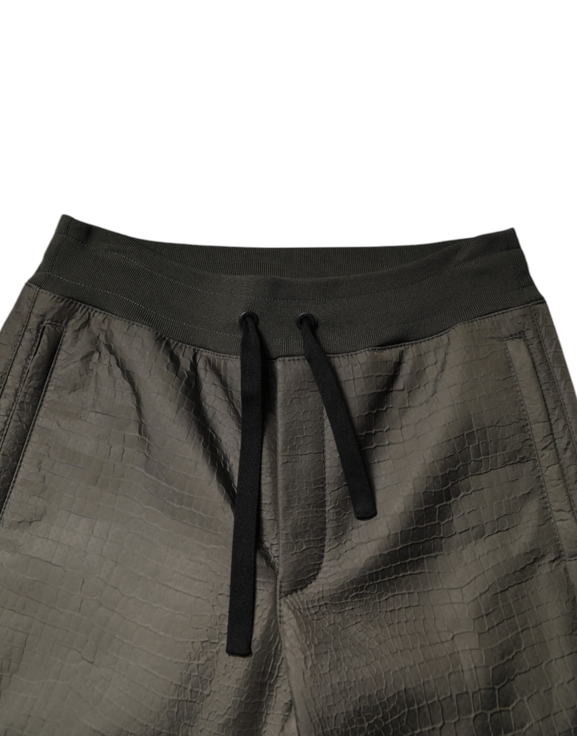 Dolce & Gabbana Braunes Lammfell Leder Männer Sweatpants Hosen