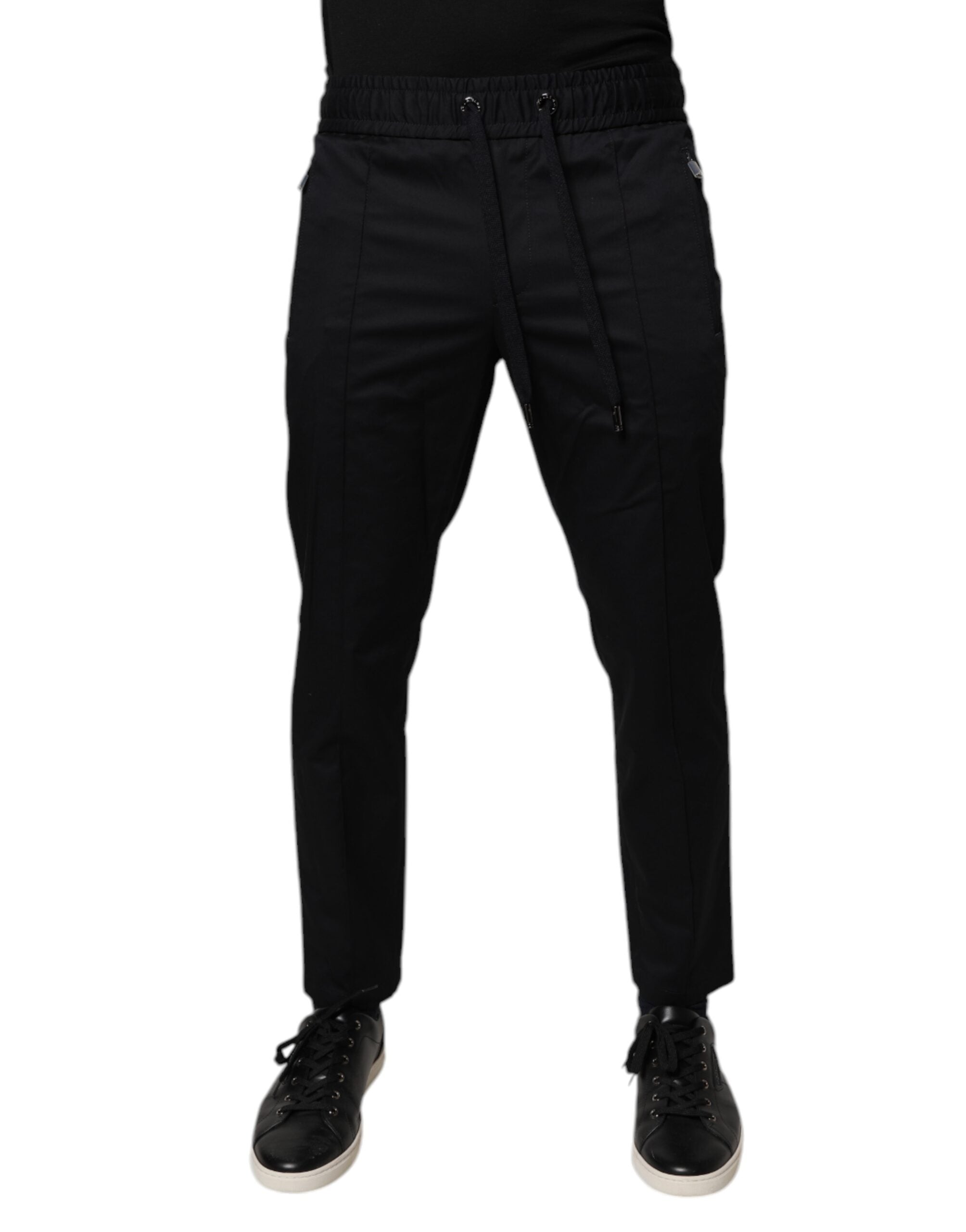 Dolce & Gabbana Dunkelblaue Baumwoll-Jogger-Sweatpants-Hose für Männer