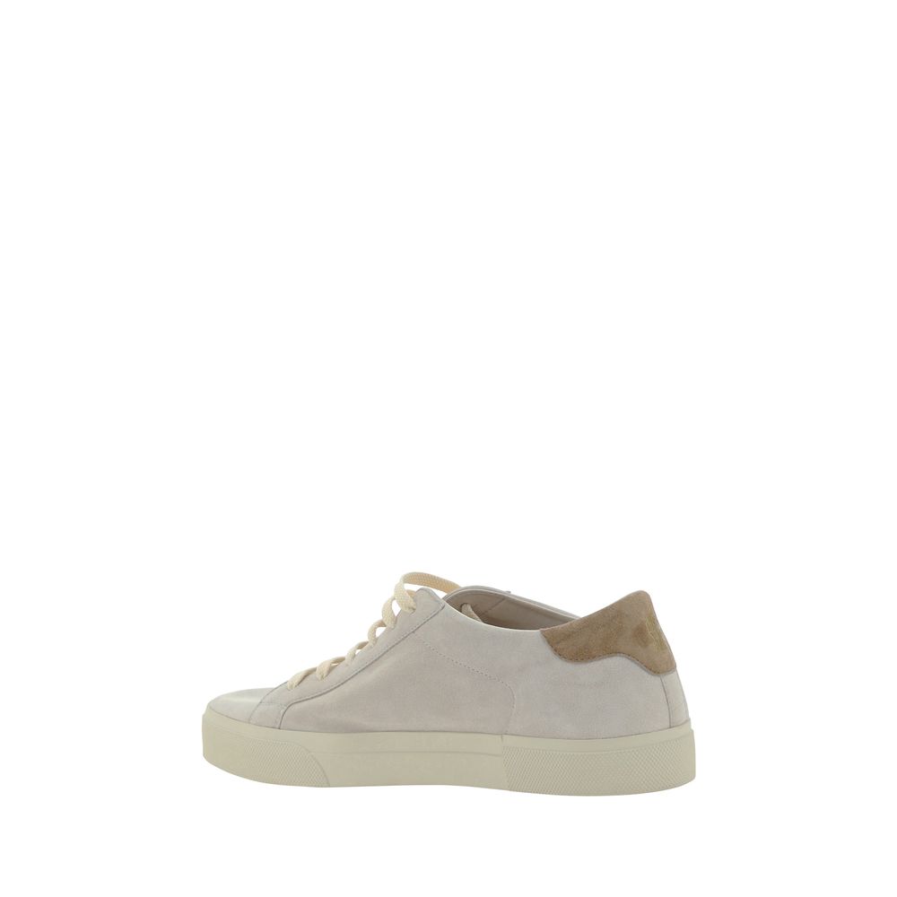 Brunello Cucinelli Cremefarbene Leder-Sneakers