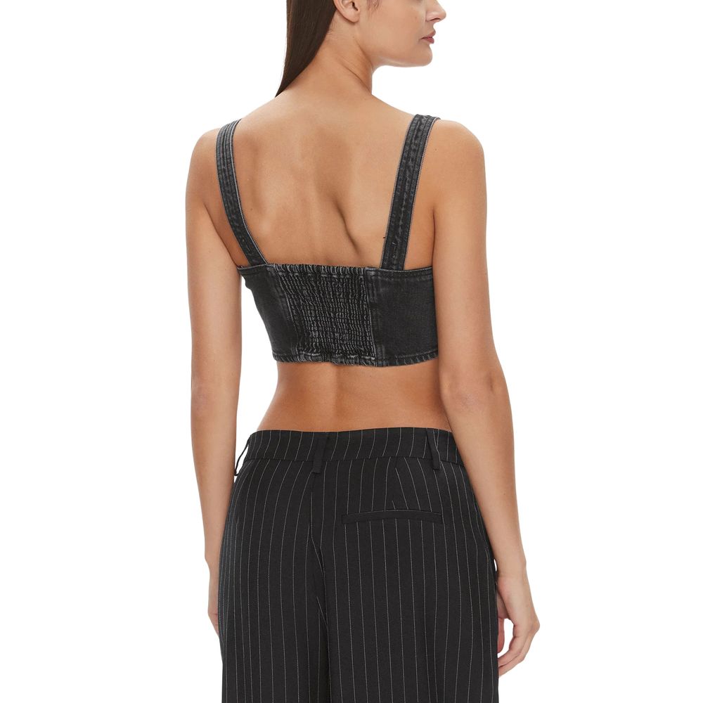 Tommy Hilfiger Jeans Schwarzes Top aus recycelter Baumwolle