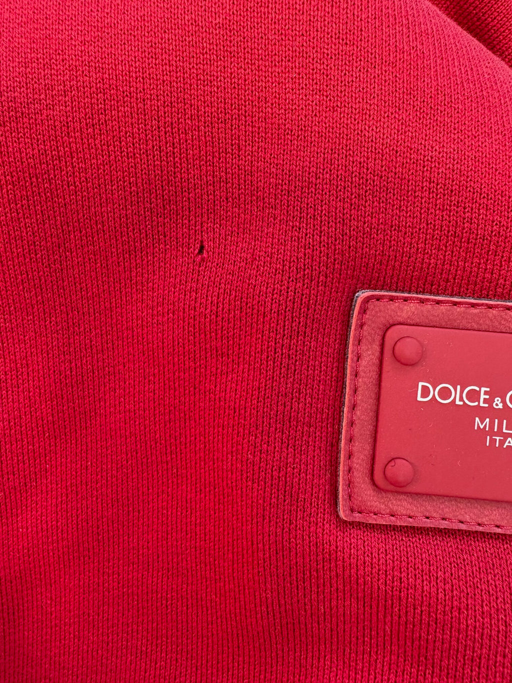 Dolce & Gabbana Rotes Baumwoll-Logo-Sweatshirt mit Kapuze Pullover