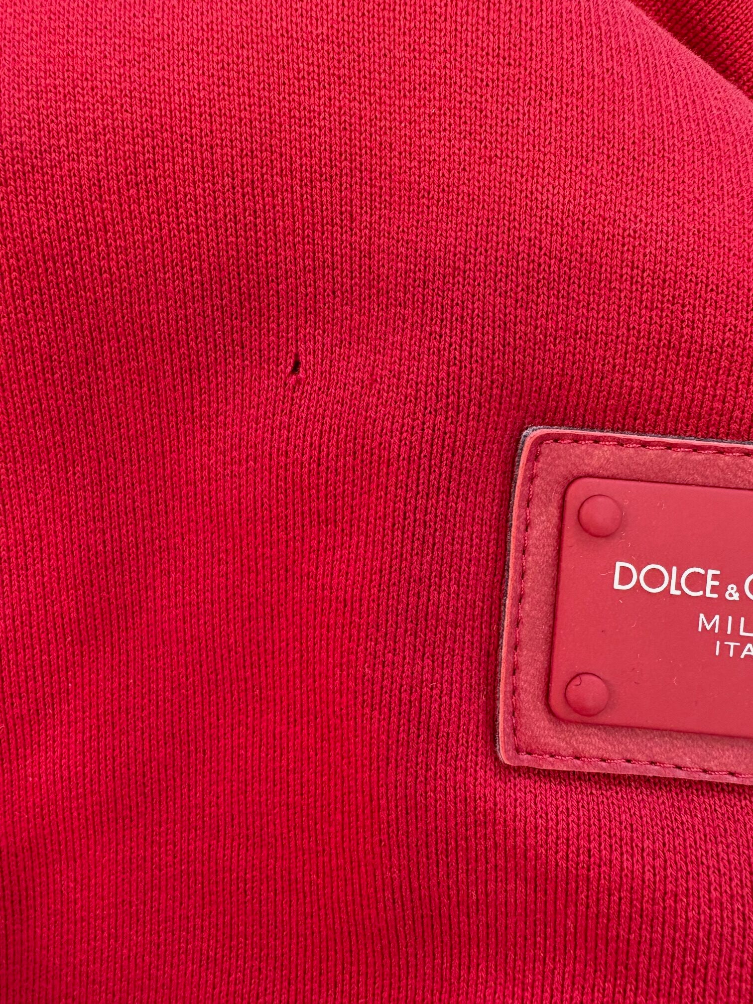 Dolce & Gabbana Rotes Baumwoll-Logo-Sweatshirt mit Kapuze Pullover