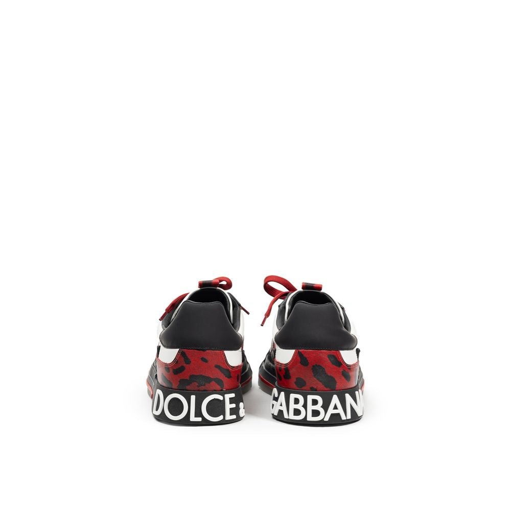 Dolce & Gabbana Schwarzer und weißer Leder-Sneaker