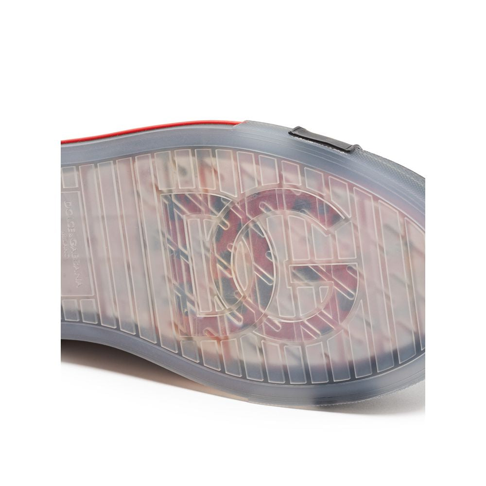 Dolce & Gabbana Schwarzer und weißer Leder-Sneaker