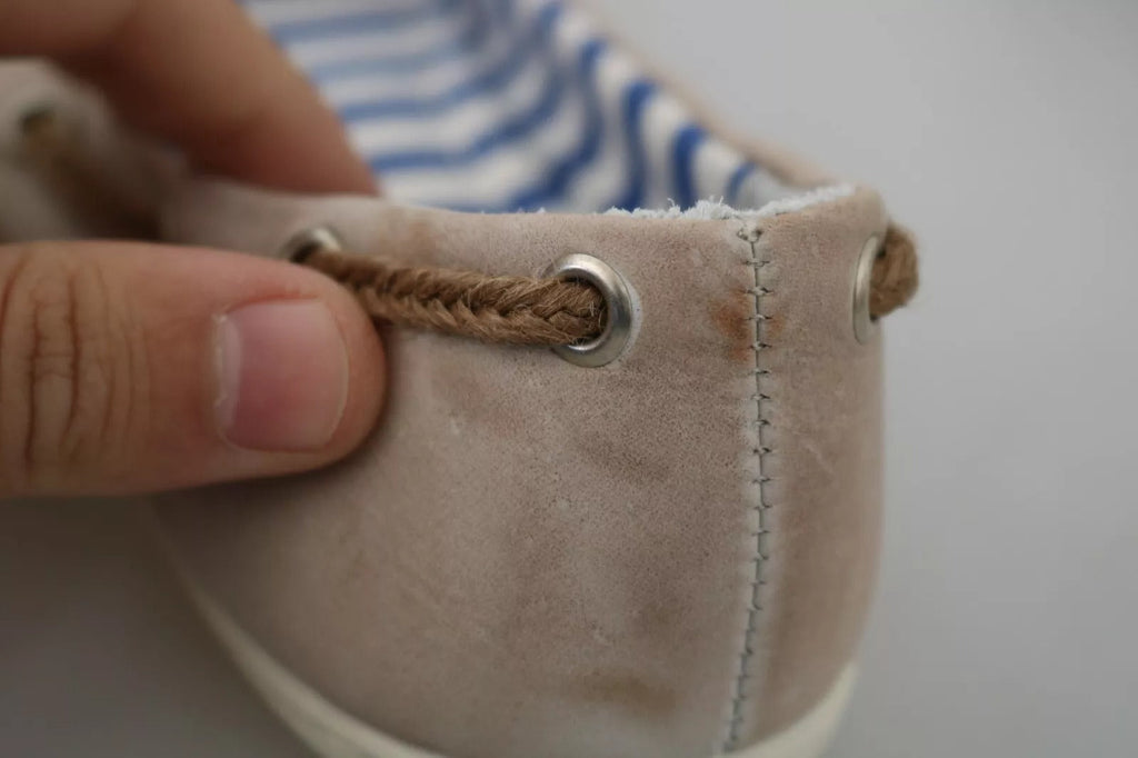 Pantofola D'Oro Beige Wildleder Spitze Schleife Loafers Ballett Wohnung Schuhe