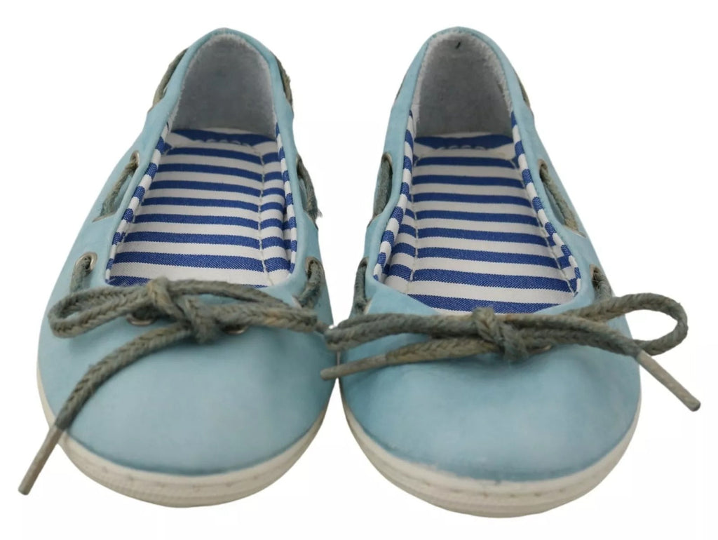 Pantofola D'Oro Himmelblau Wildleder Spitze Schleife Loafers Ballett Wohnung Schuhe