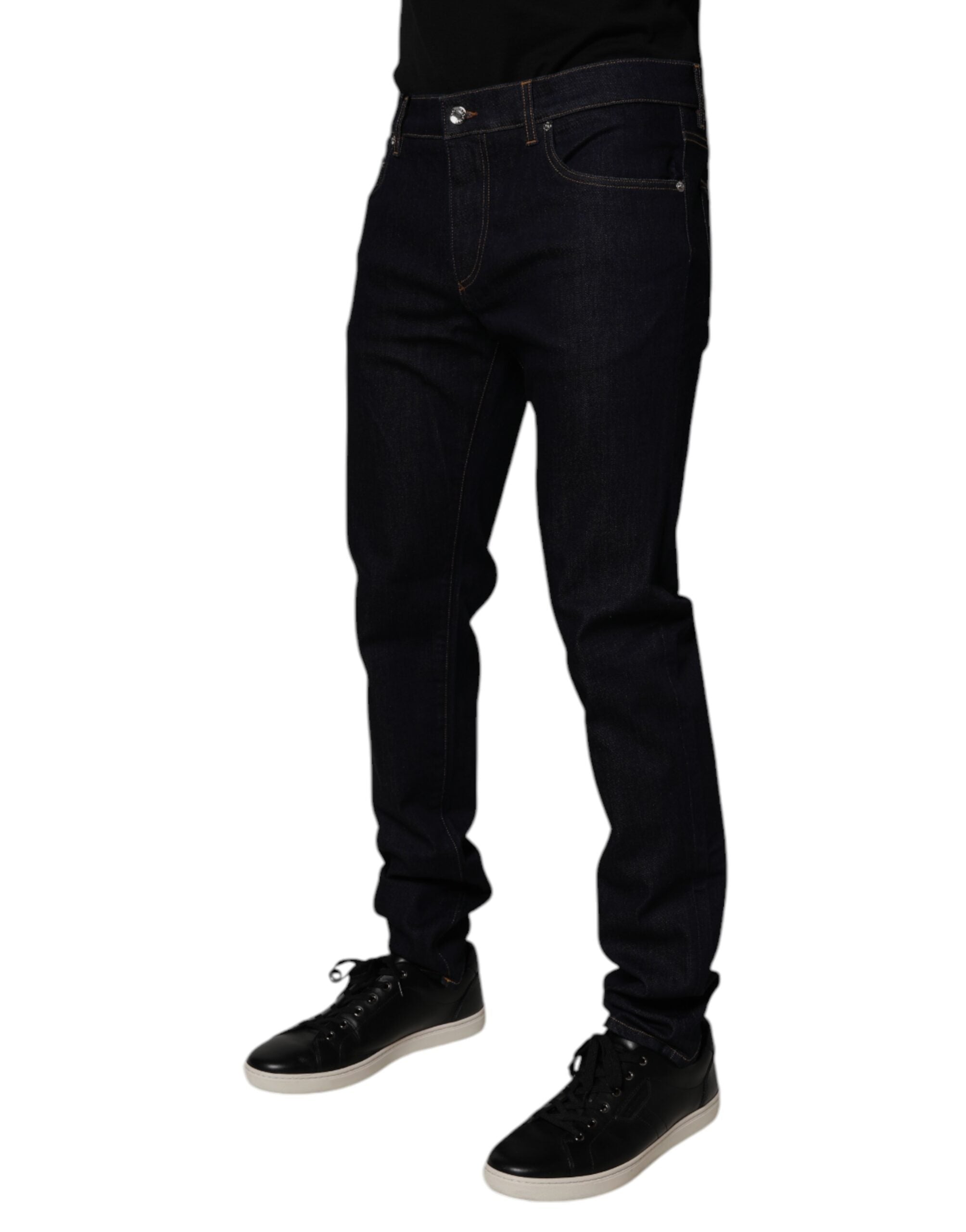 Dolce & Gabbana Schwarze Cotton Stretch Herren Skinny Denim Jeans