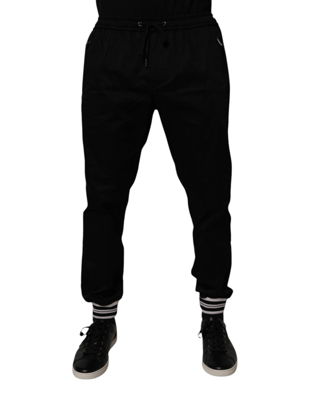 Dolce & Gabbana Schwarze Baumwoll-Stretch-Jogger-Sweatpants Hose