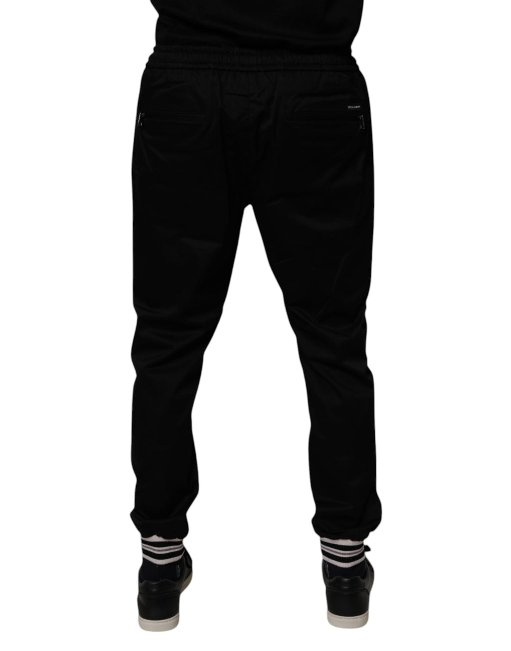 Dolce & Gabbana Schwarze Baumwoll-Stretch-Jogger-Sweatpants Hose