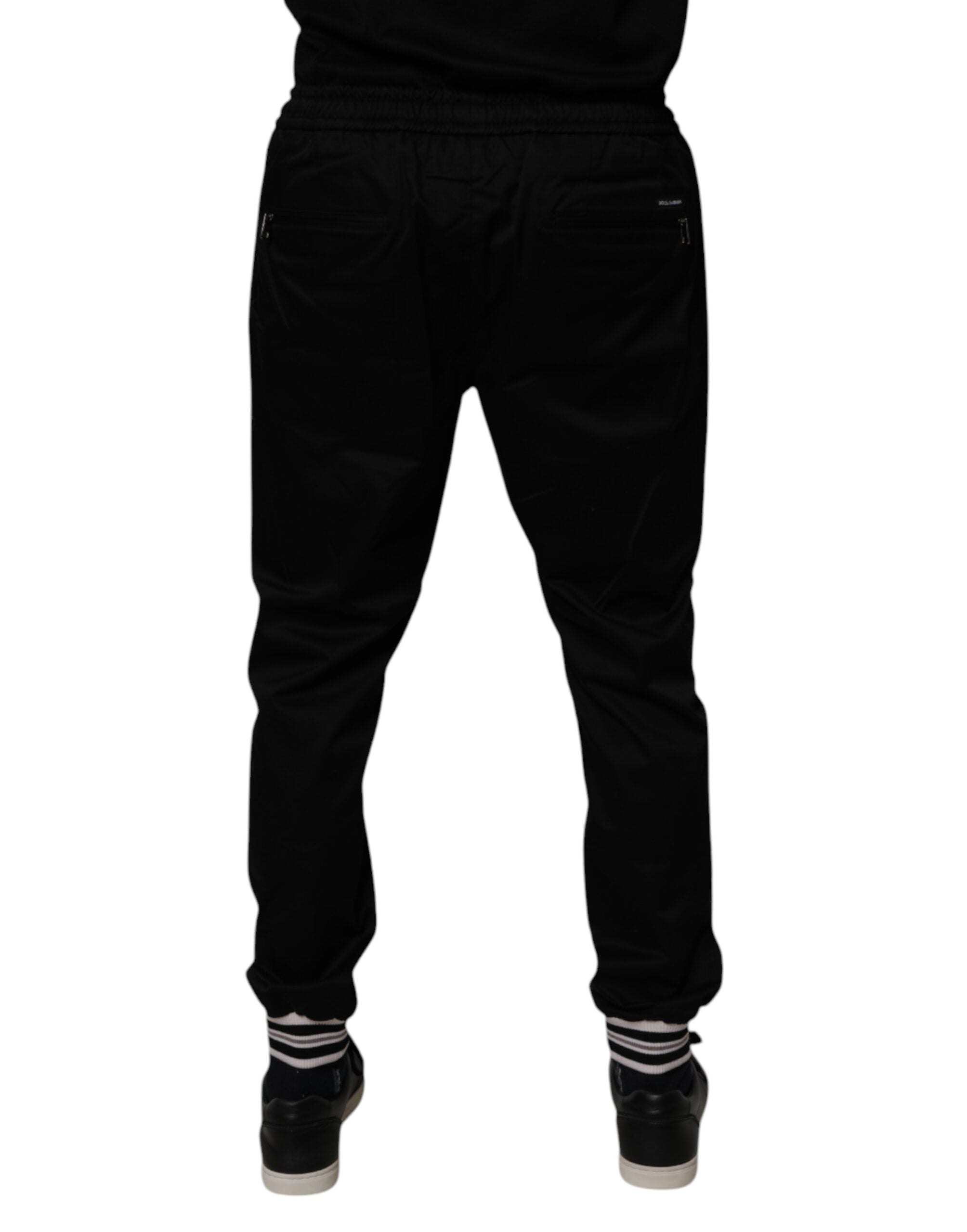 Dolce & Gabbana Schwarze Baumwoll-Stretch-Jogger-Sweatpants Hose