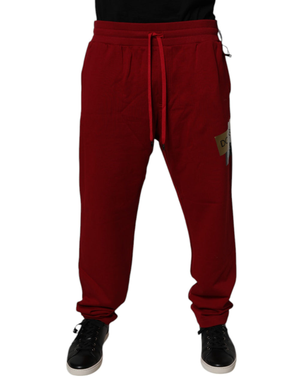 Dolce & Gabbana Rote Logo-Band-Baumwoll-Jogger-Sweatpants Hosen