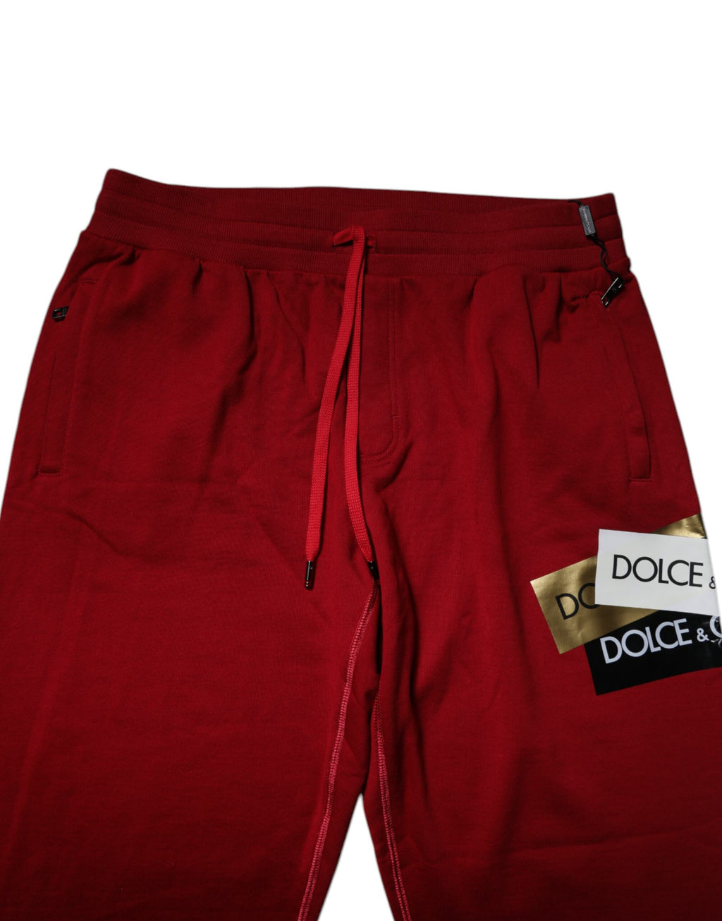 Dolce & Gabbana Rote Logo-Band-Baumwoll-Jogger-Sweatpants Hosen
