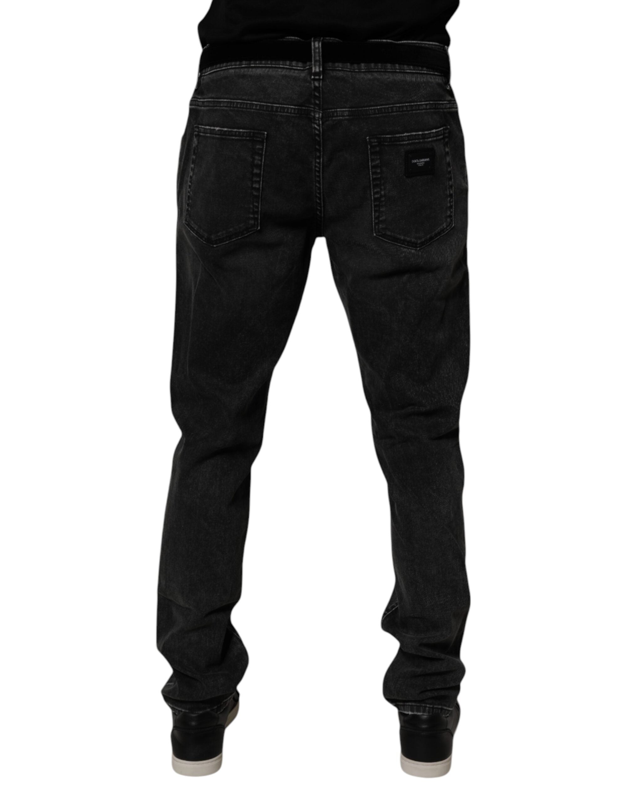 Dolce & Gabbana Schwarze Cotton Stretch Herren Skinny Denim Jeans