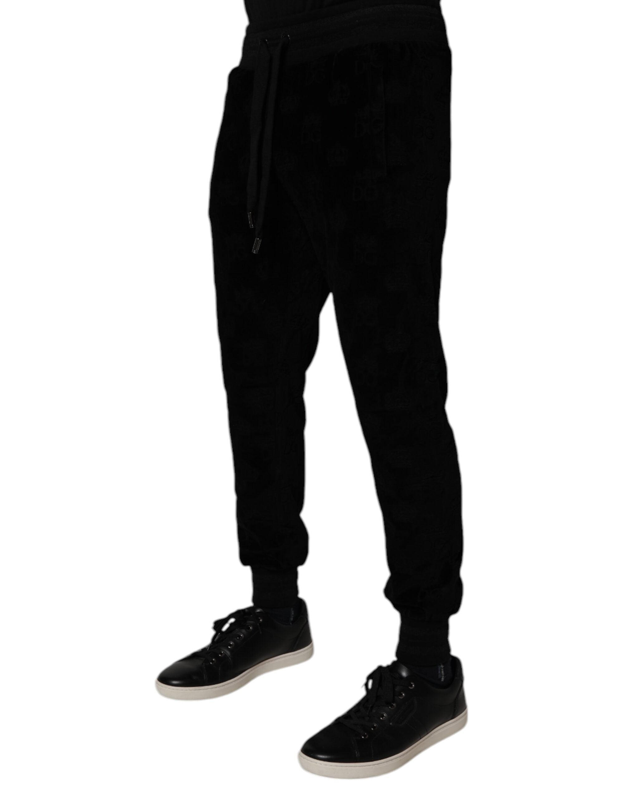 Dolce & Gabbana Schwarze Baumwoll-Jogger Herren-Sweatpants Hosen
