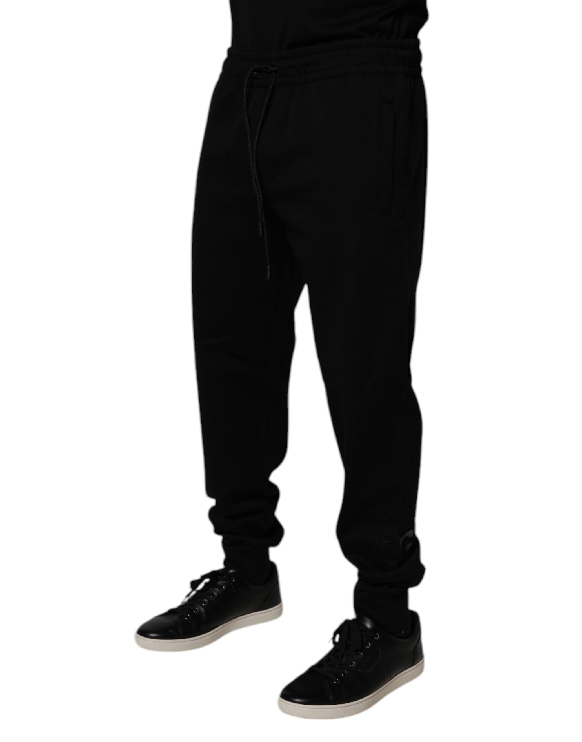 Dolce & Gabbana Schwarze Jogger-Sweatpants aus Baumwollmischung