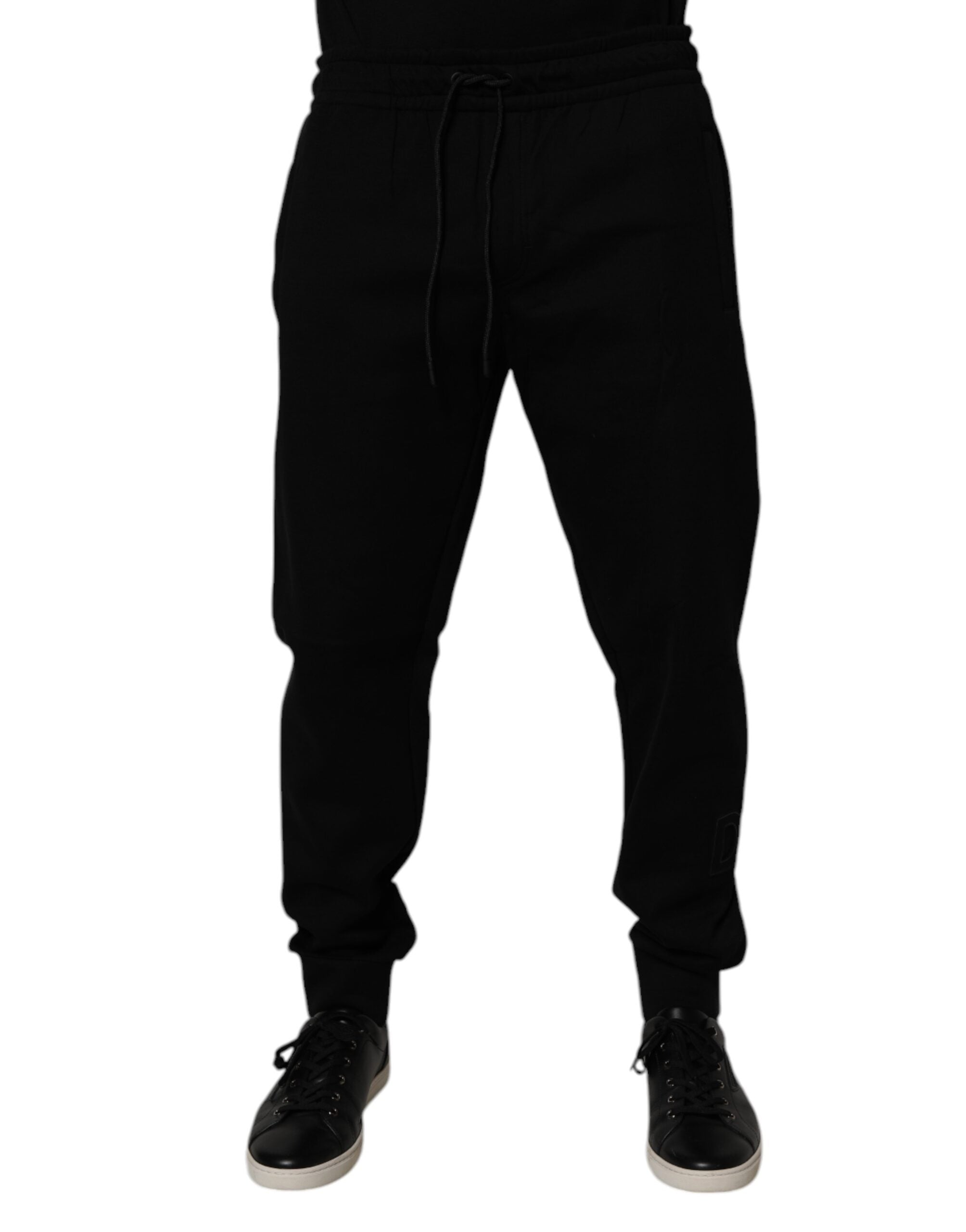 Dolce & Gabbana Schwarze Jogger-Sweatpants aus Baumwollmischung