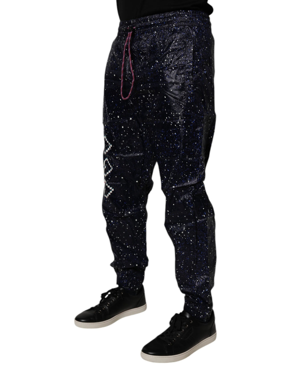 Dolce & Gabbana Dunkelblaue DG Game Print Baumwoll-Jogger-Hose