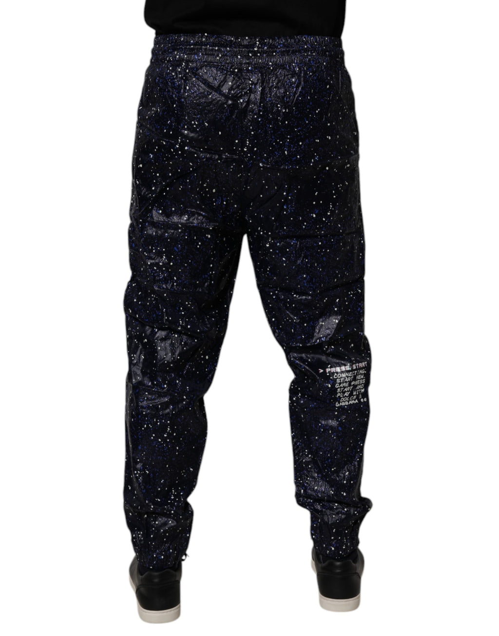 Dolce & Gabbana Dunkelblaue DG Game Print Baumwoll-Jogger-Hose