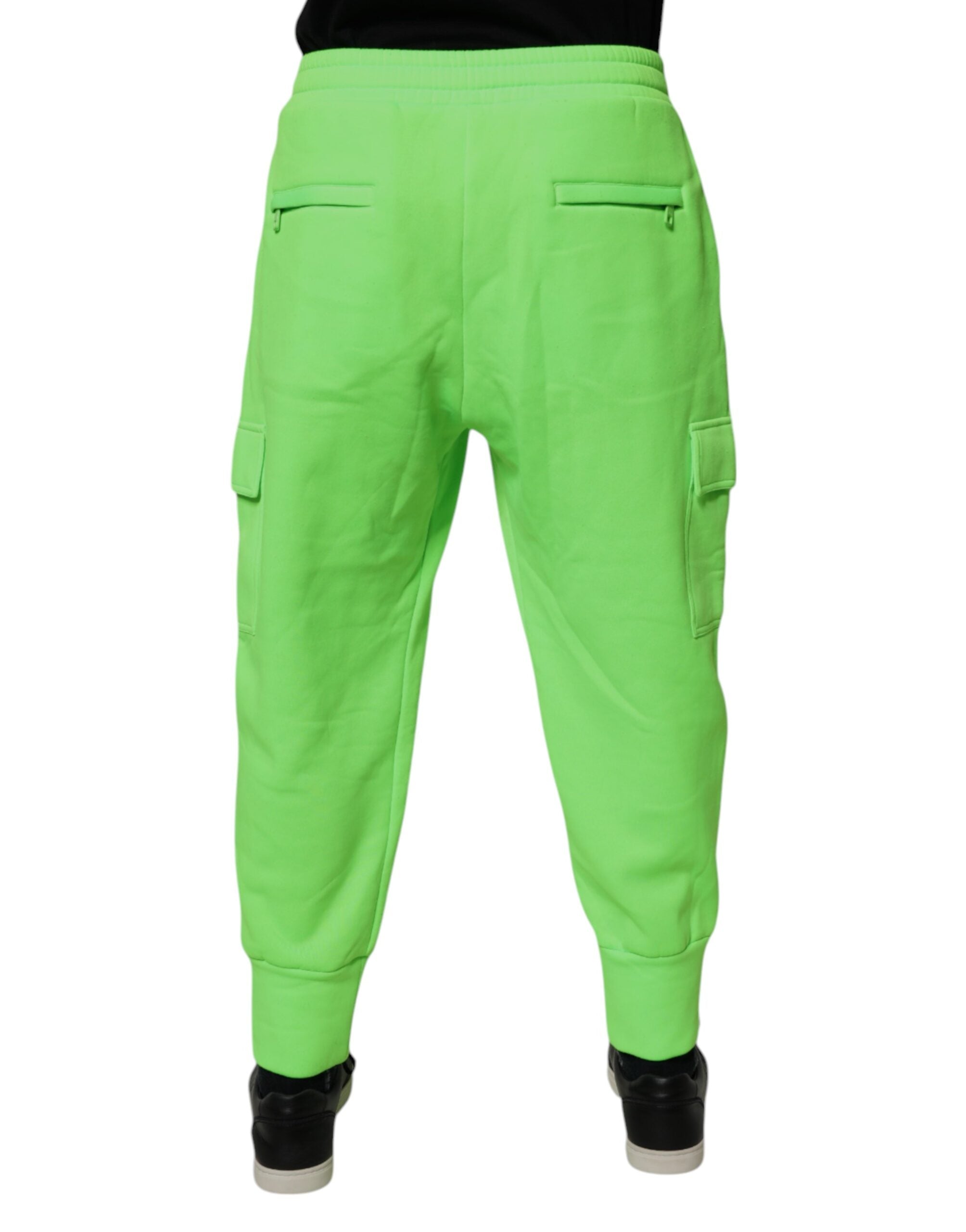 Dolce & Gabbana Neongrüner Cargo-Jogger Männer-Sweatpants Hosen