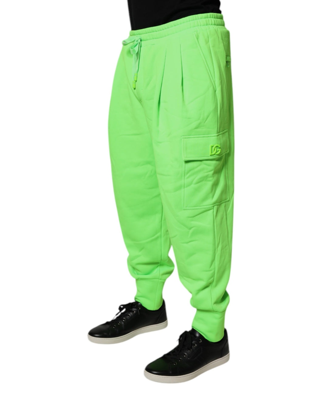 Dolce & Gabbana Neongrüner Cargo-Jogger Männer-Sweatpants Hosen