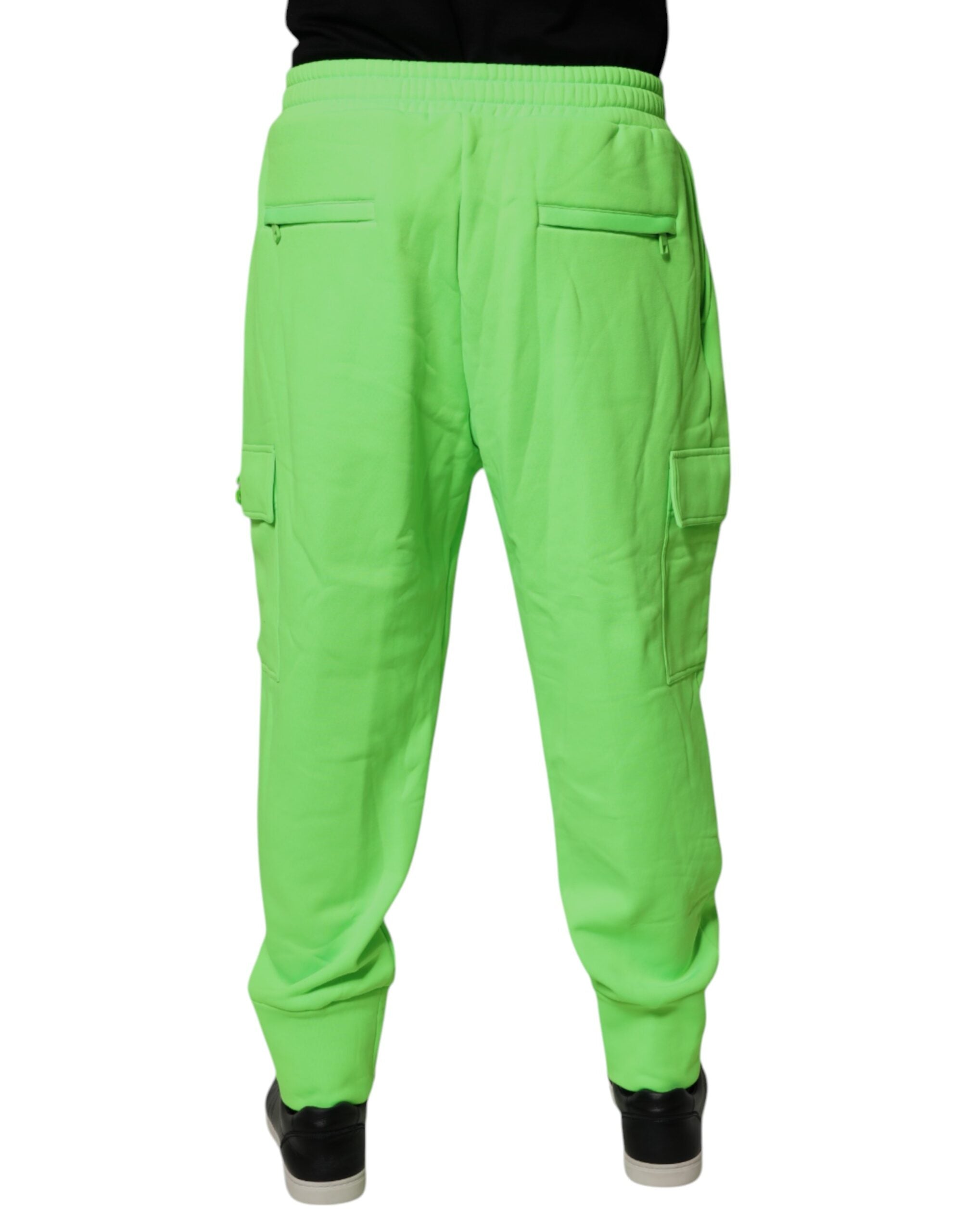 Dolce & Gabbana Neongrüner Cargo-Jogger Männer-Sweatpants Hosen