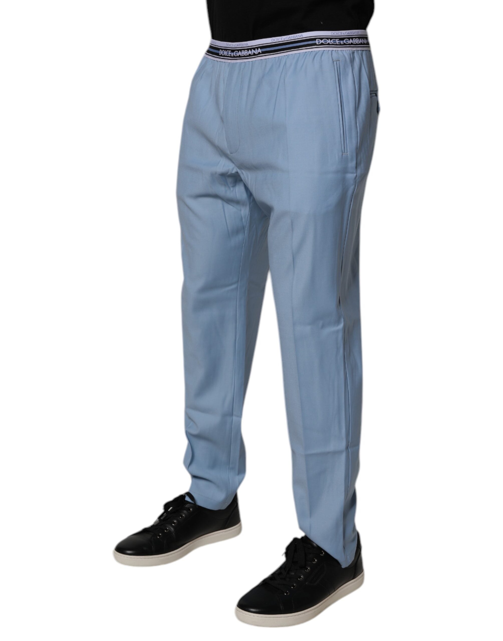 Dolce & Gabbana Blaue Baumwoll-Stretch-Chino-Hose