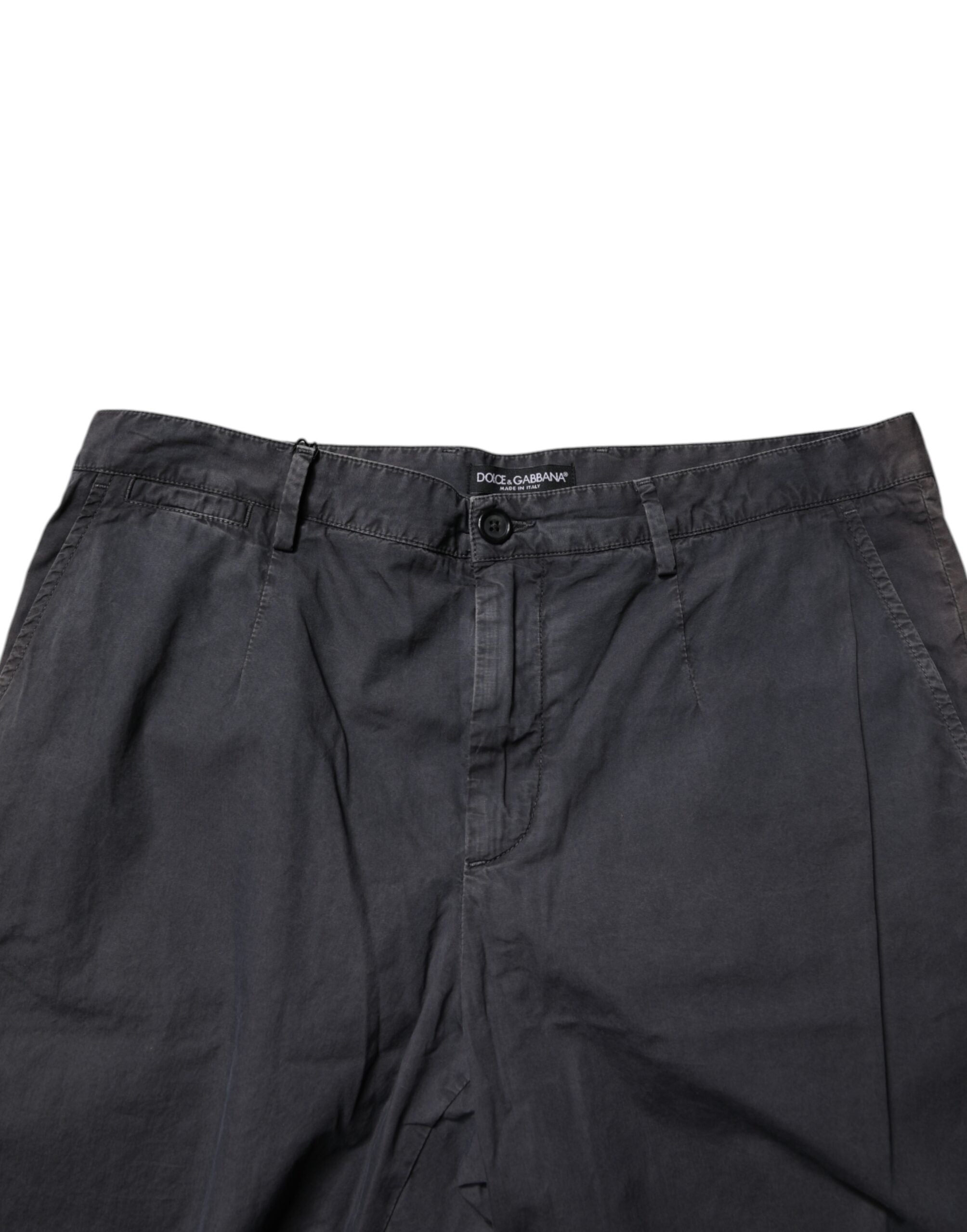 Dolce & Gabbana Dunkelgraue Bermudashorts aus Baumwolle mit mittlerer Taille für Männer