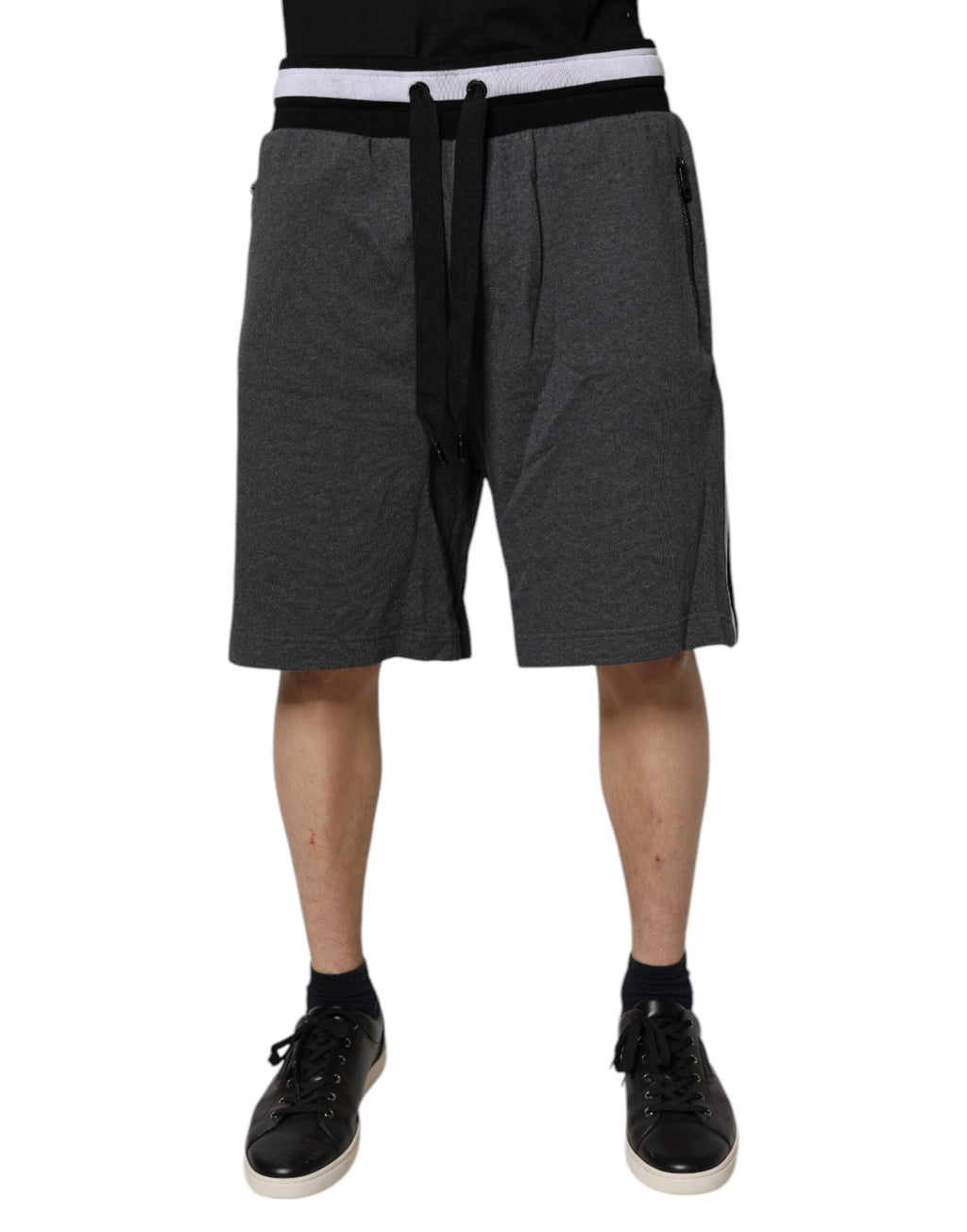 Dolce & Gabbana Dunkelgraue Bermudas aus Baumwolle Sweatshorts Shorts