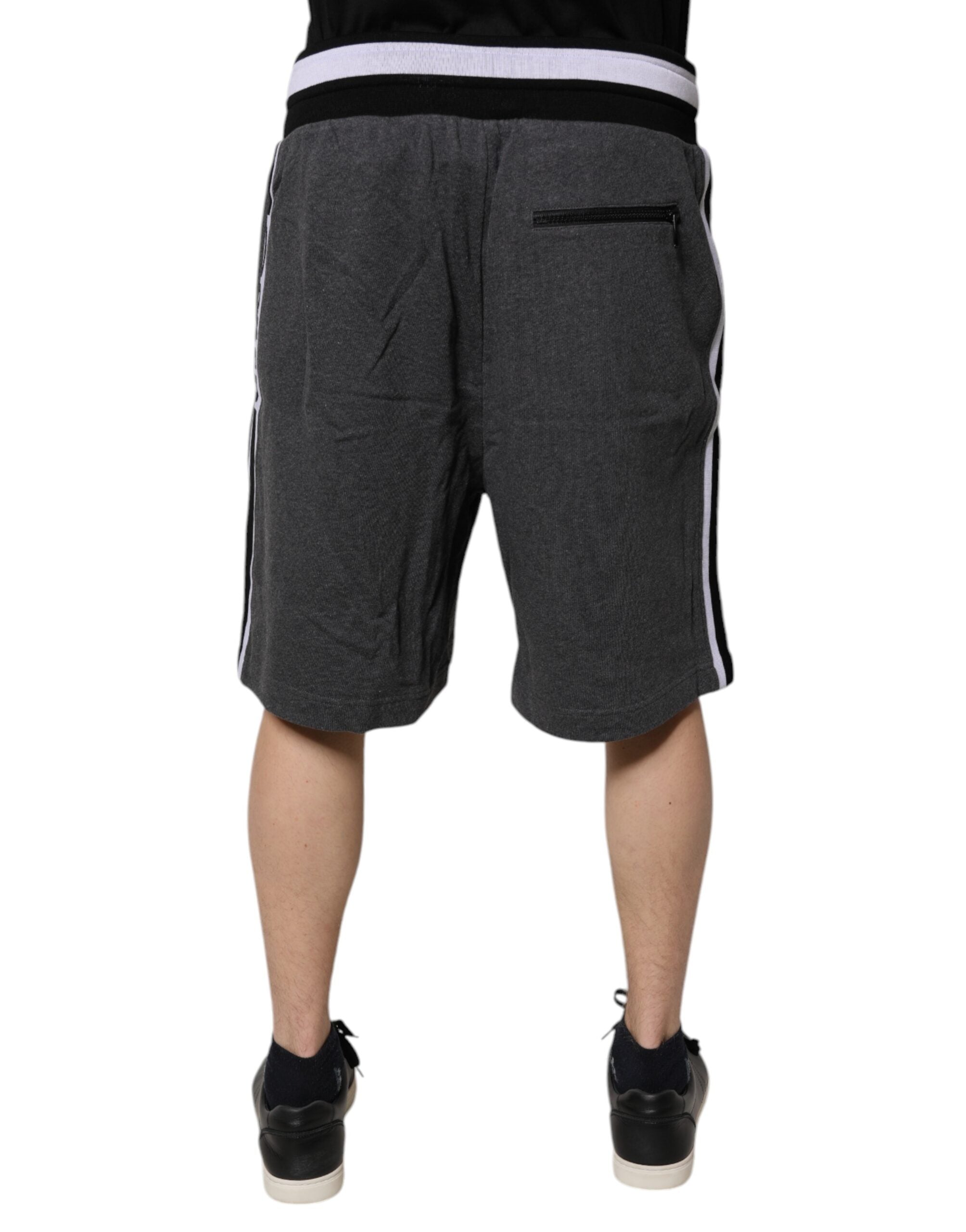 Dolce & Gabbana Dunkelgraue Bermudas aus Baumwolle Sweatshorts Shorts
