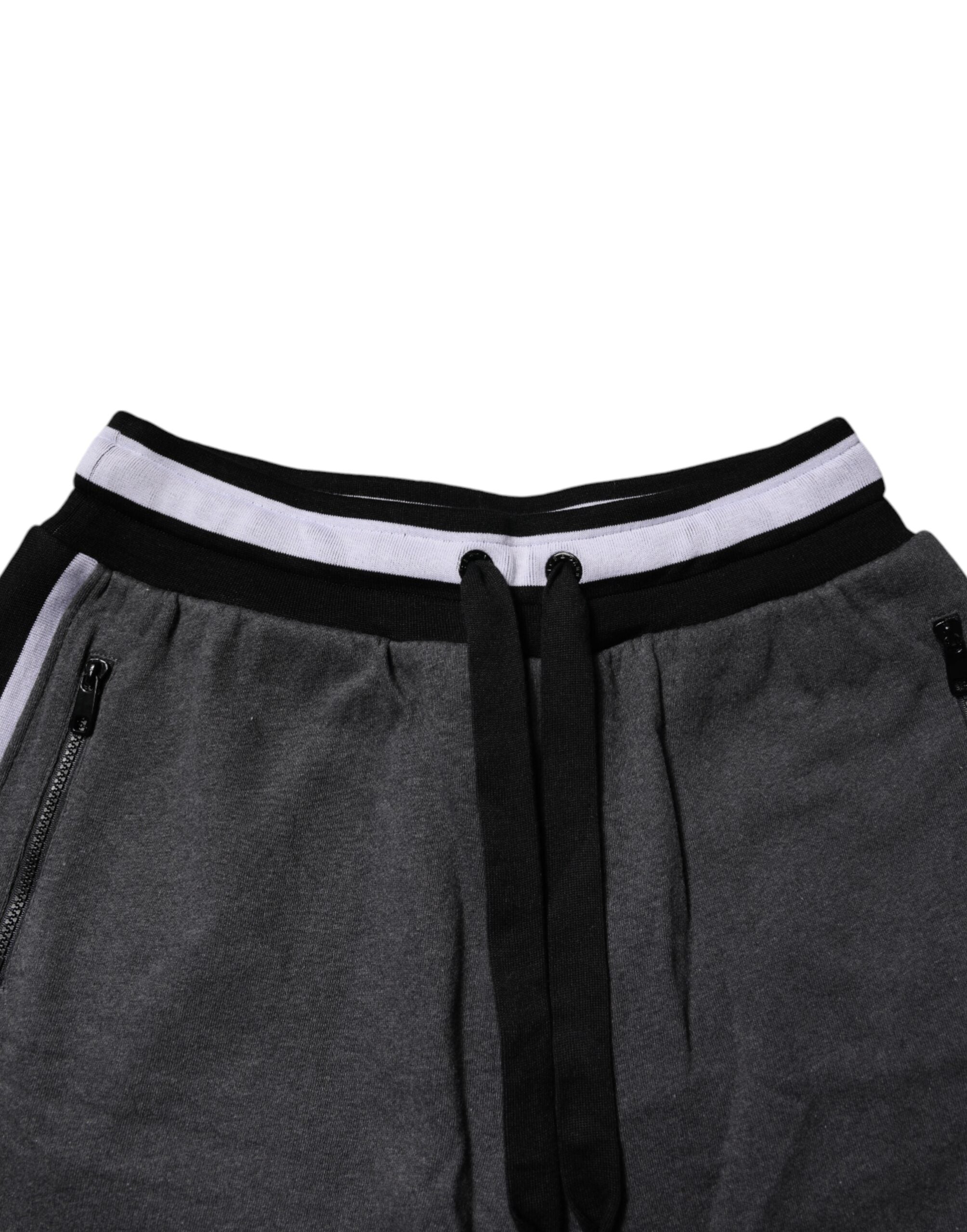 Dolce & Gabbana Dunkelgraue Bermudas aus Baumwolle Sweatshorts Shorts