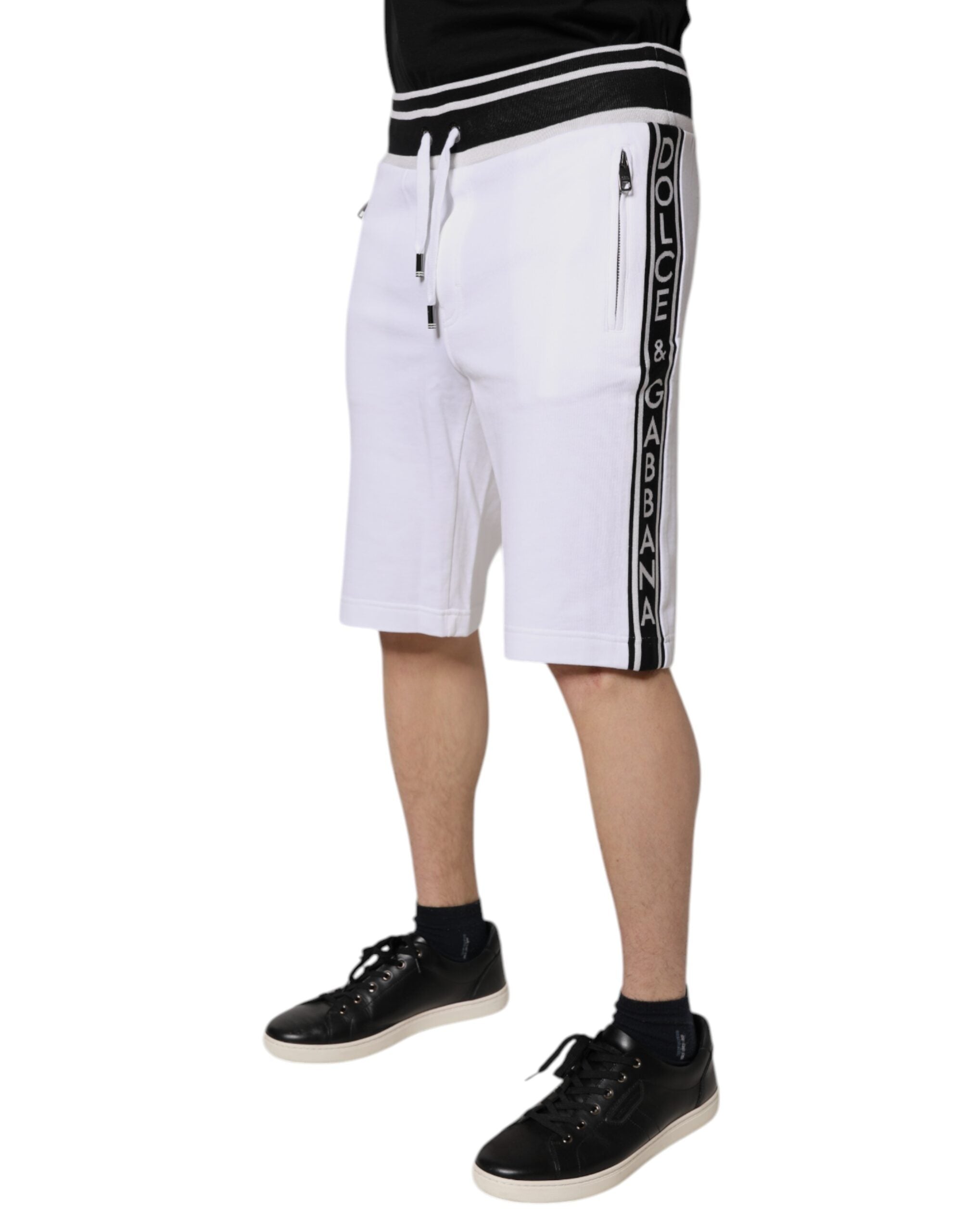Dolce & Gabbana Weiße King Baumwolle Bermuda Sweatshorts Shorts