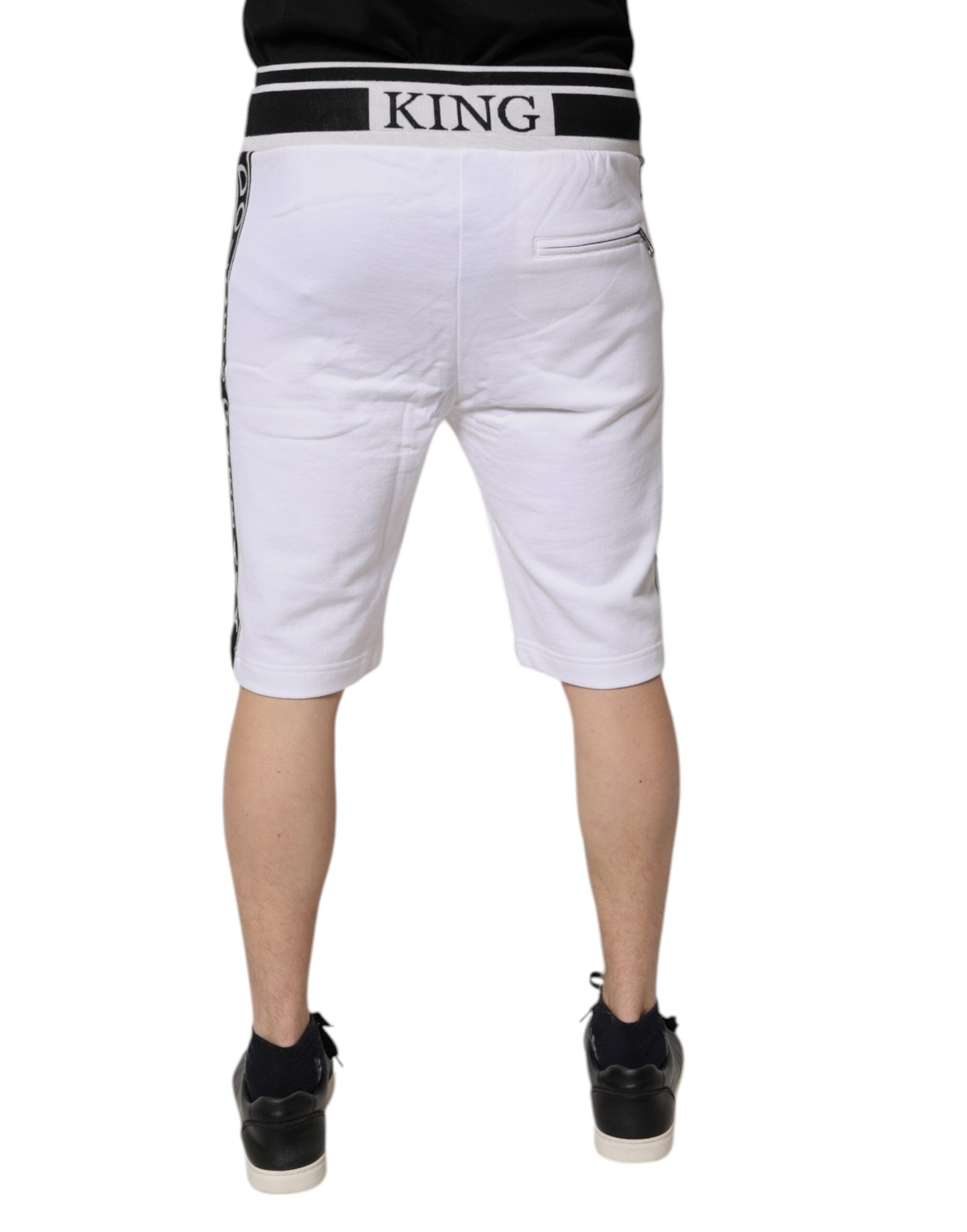 Dolce & Gabbana Weiße King Baumwolle Bermuda Sweatshorts Shorts