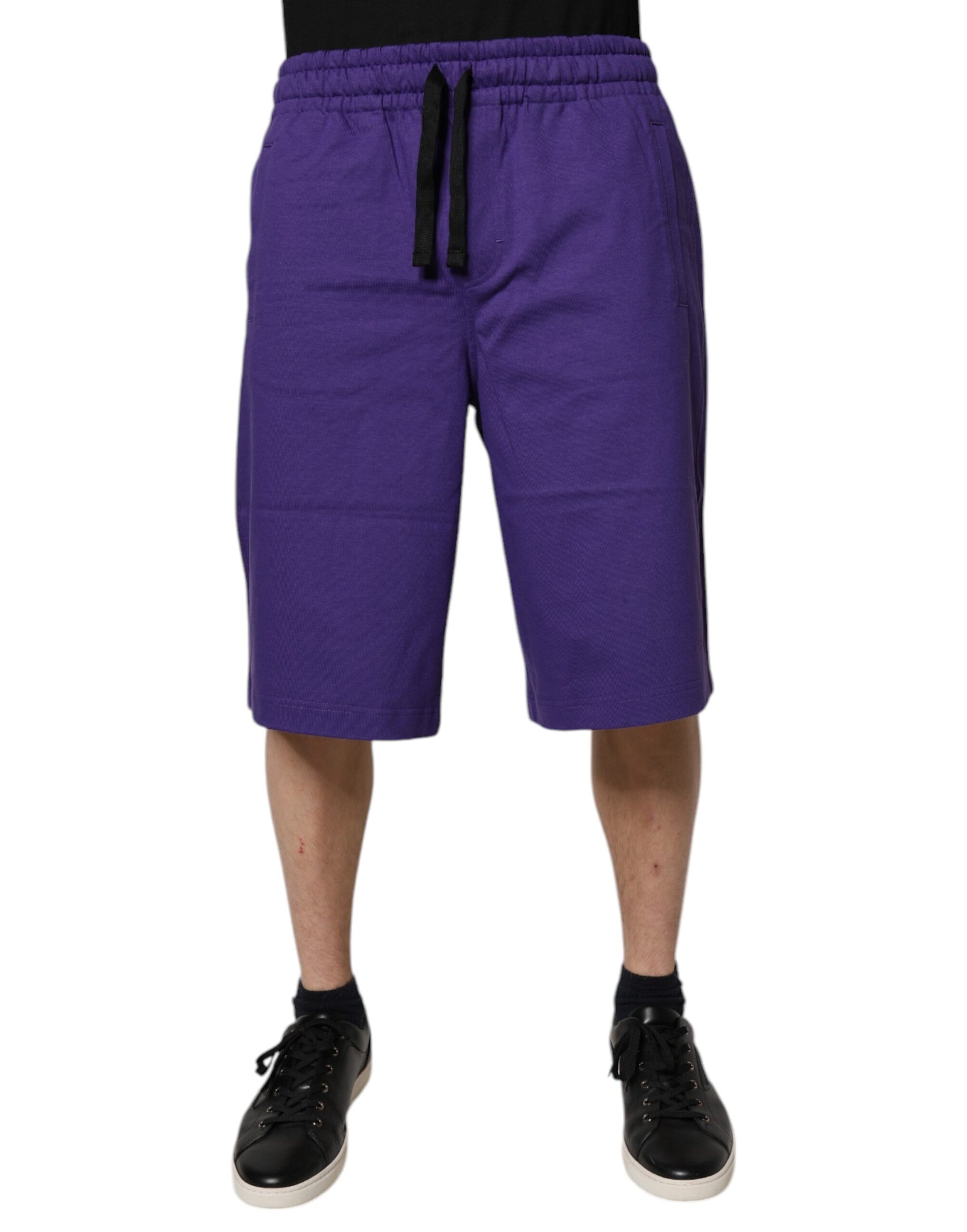 Dolce & Gabbana Lila Baumwolle Männer Bermuda Sweatshorts Shorts
