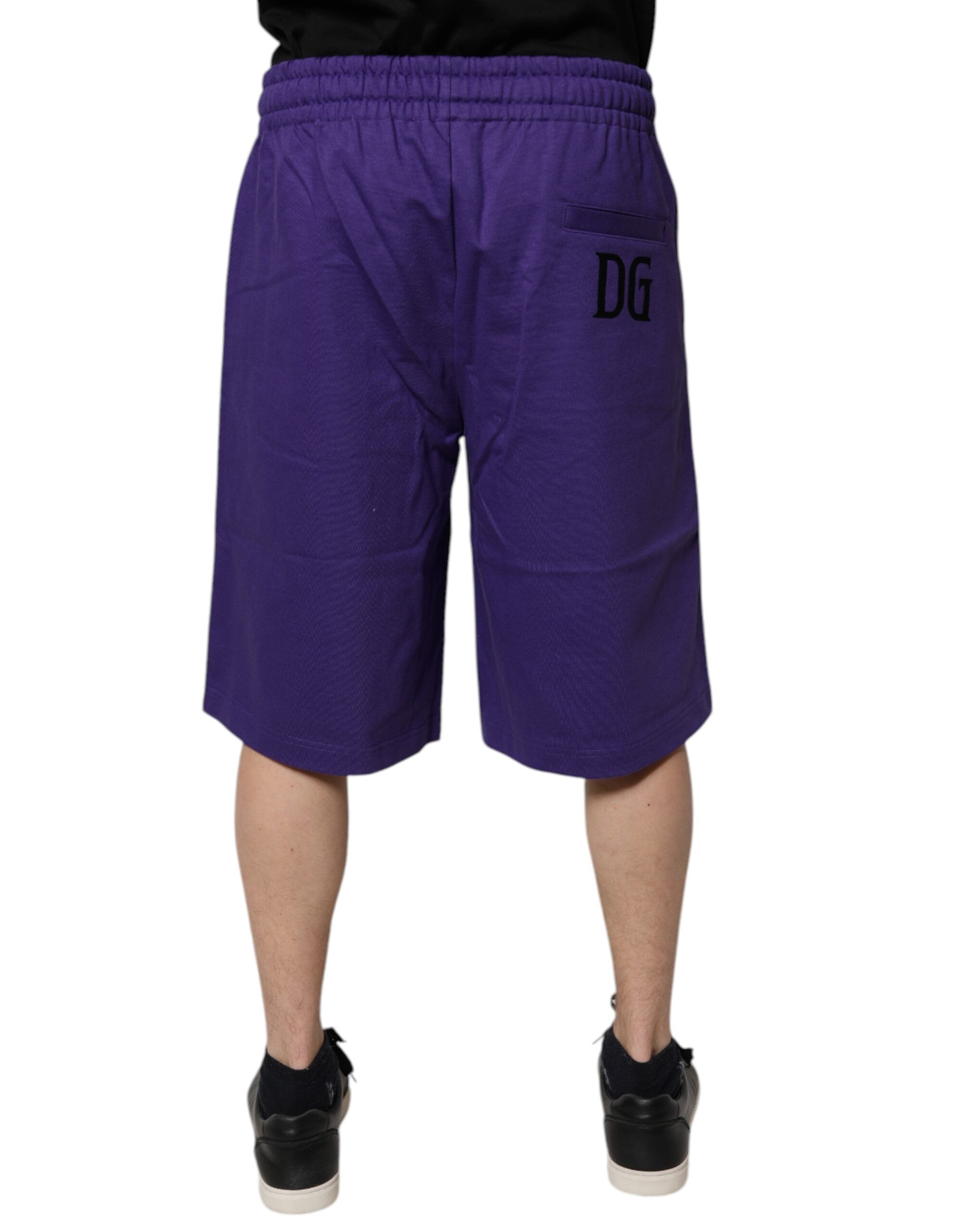 Dolce & Gabbana Lila Baumwolle Männer Bermuda Sweatshorts Shorts