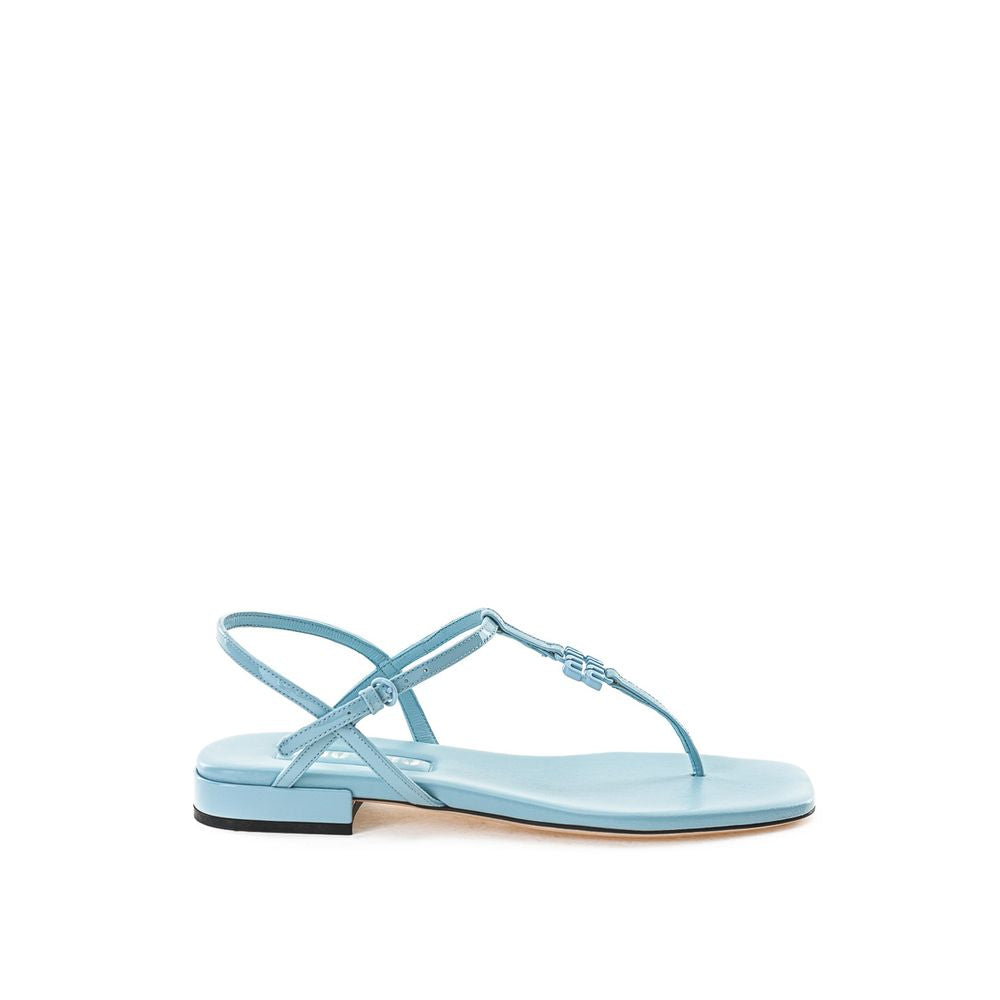 Miu Miu Blaue Lackleder-Flip-Flops