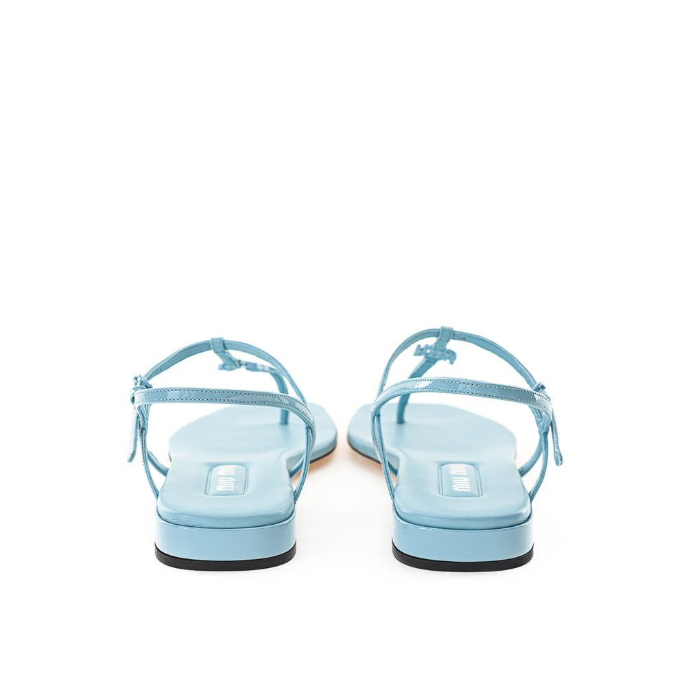 Miu Miu Blaue Lackleder-Flip-Flops