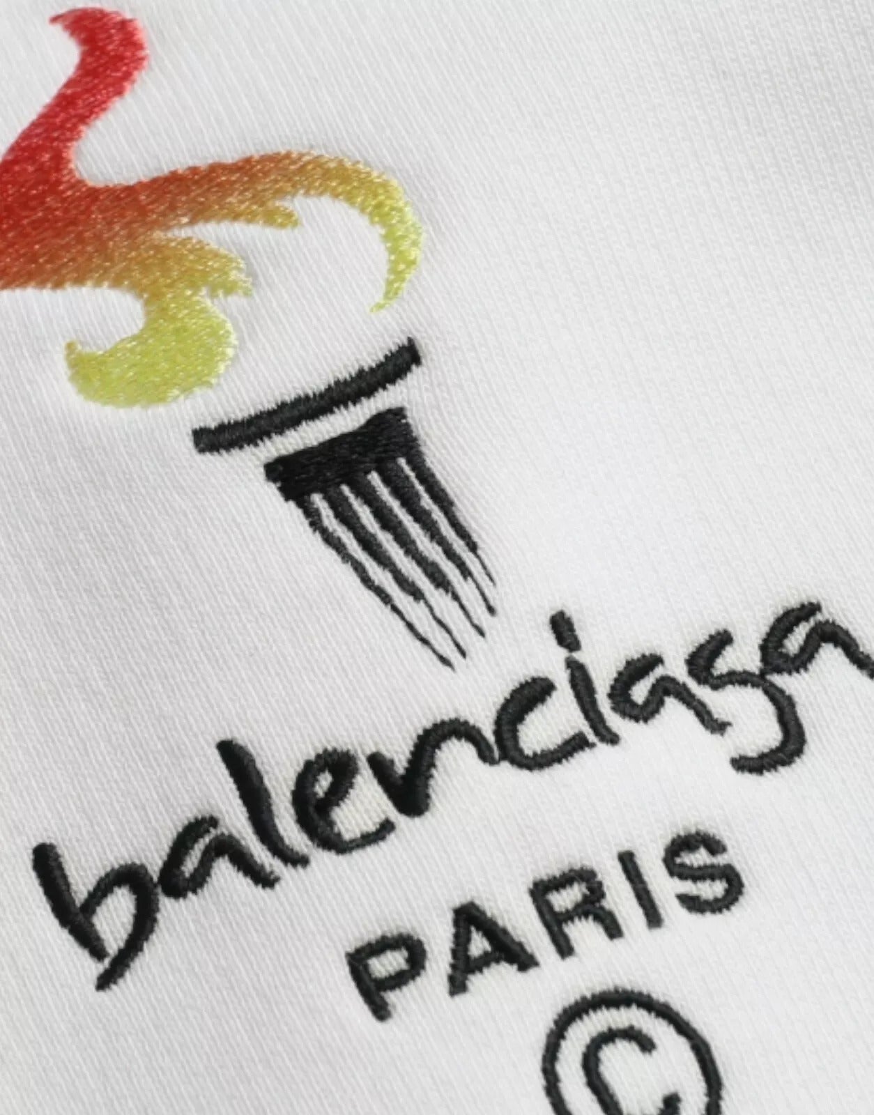 Balenciaga Weißer Baumwoll-Logo-Pullover mit Kapuze und Übergröße