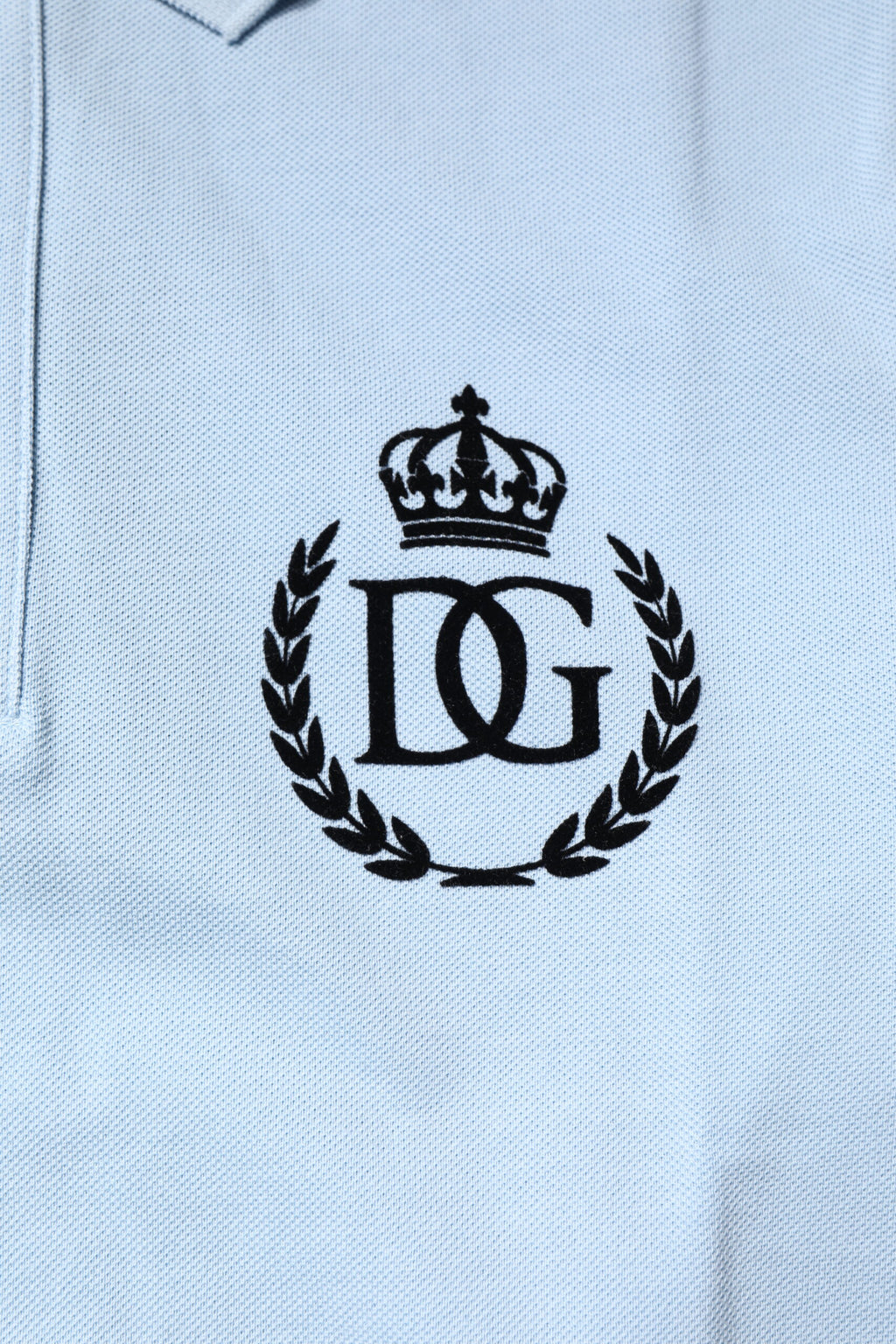 Dolce & Gabbana Himmelblaues Baumwollkronen-Polo-T-Shirt mit Kragen