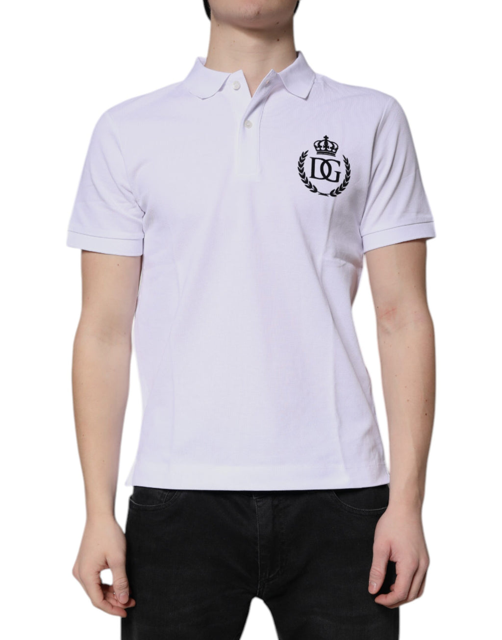 Dolce & Gabbana Wit Katoenen Poloshirt voor Heren met Kroonkraag