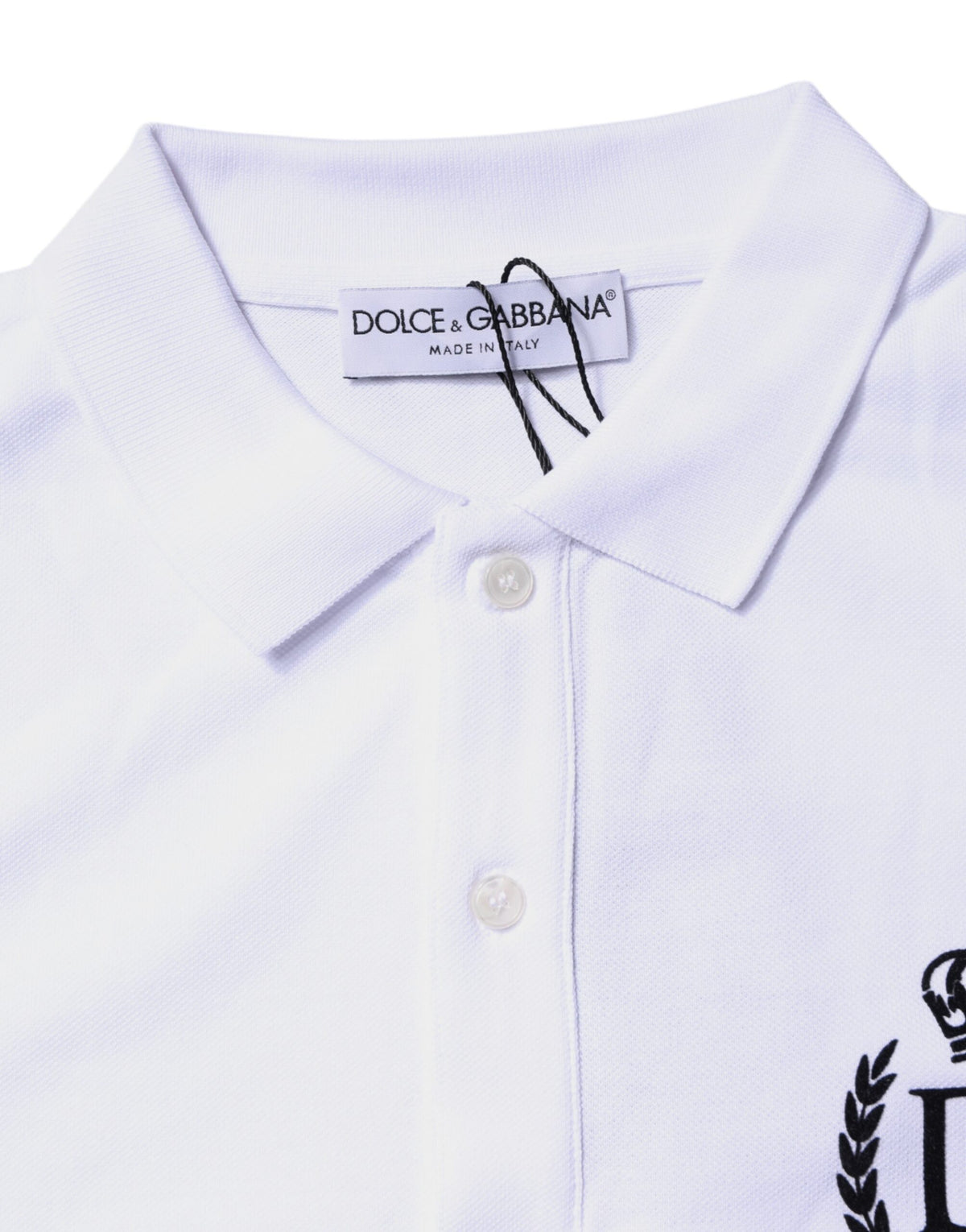 Dolce & Gabbana Wit Katoenen Poloshirt voor Heren met Kroonkraag