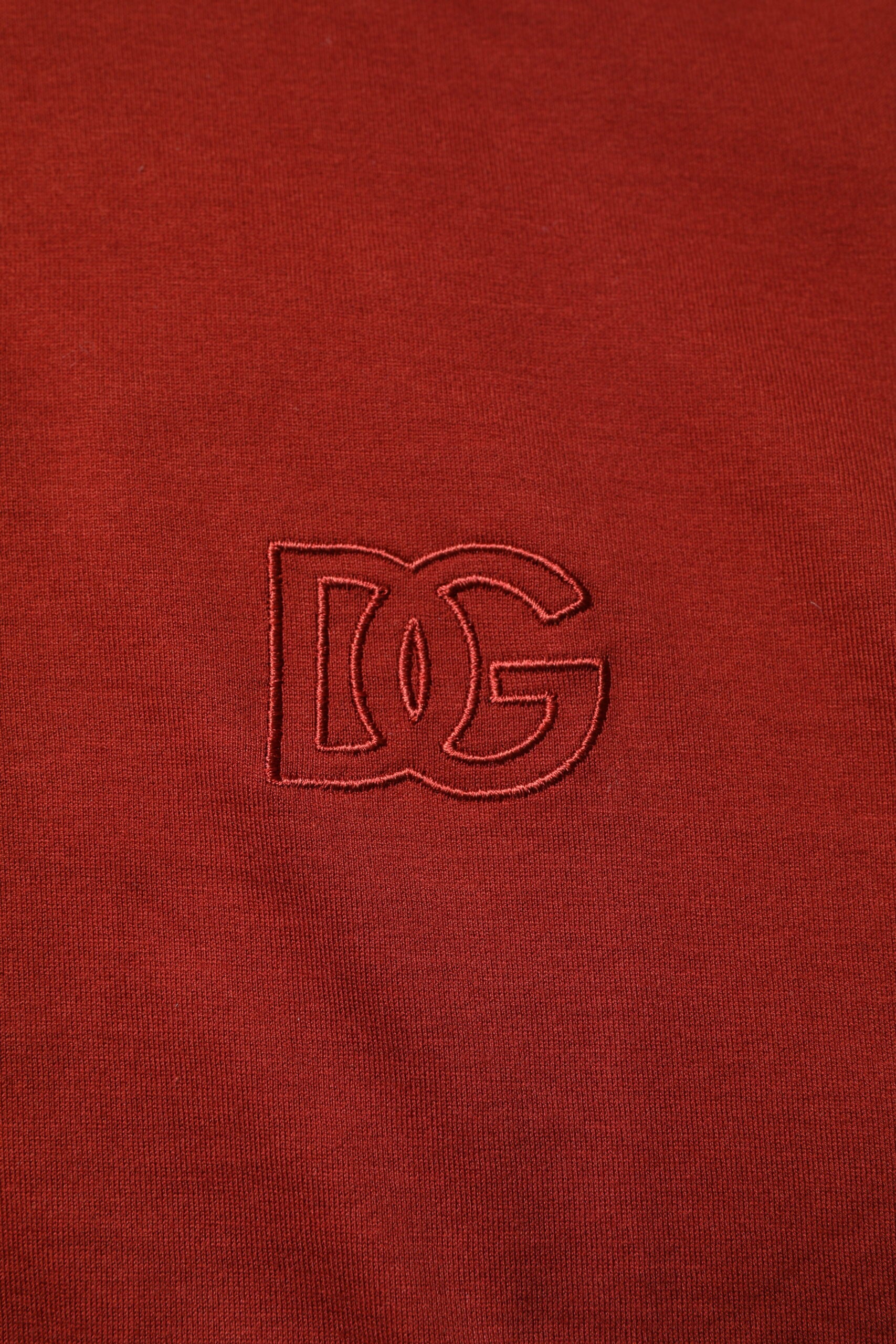 Dolce & Gabbana Rotes Baumwoll-Polo-T-Shirt mit DG-Logo und Kragen