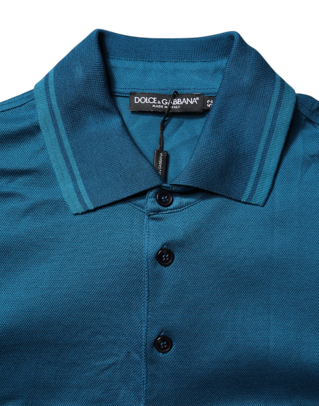 Dolce & Gabbana Blaues Logo-Baumwoll-Poloshirt für Männer T-shirt